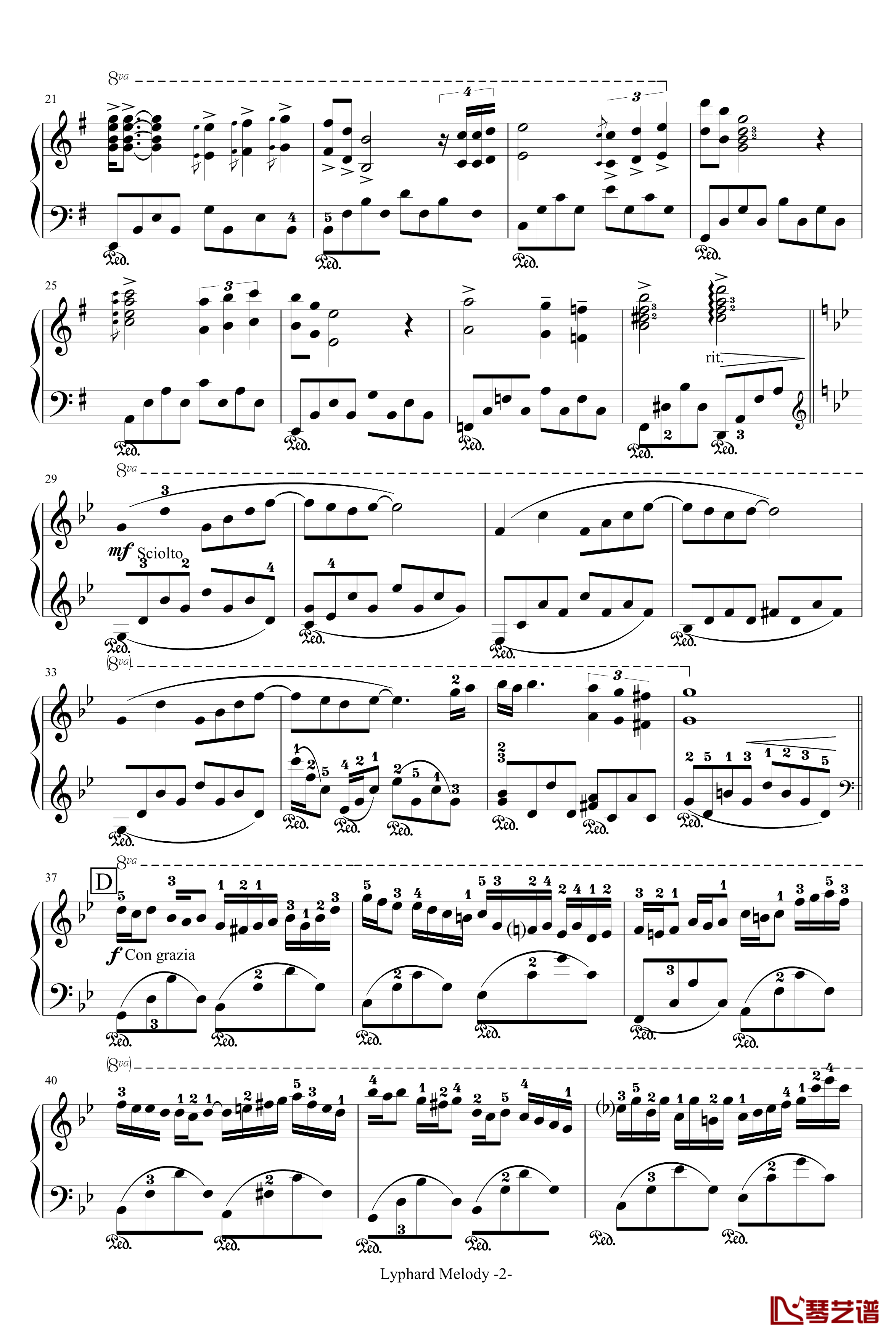 星空钢琴谱-适度简化-塞内维尔2