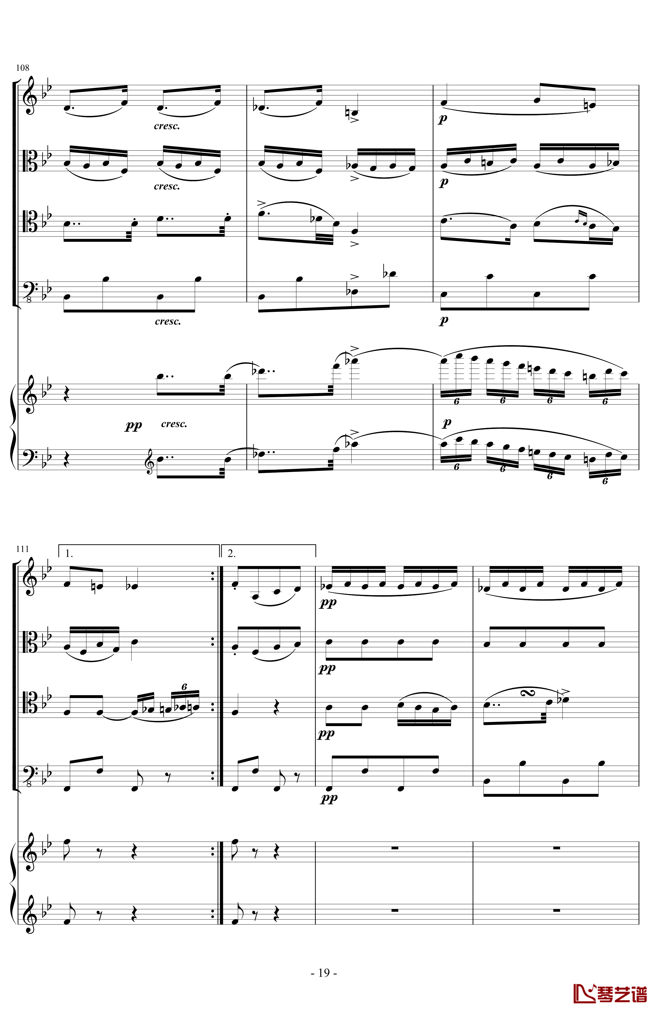 A大调弦乐五重奏“鳟鱼”第四乐章钢琴谱-总谱-舒伯特19