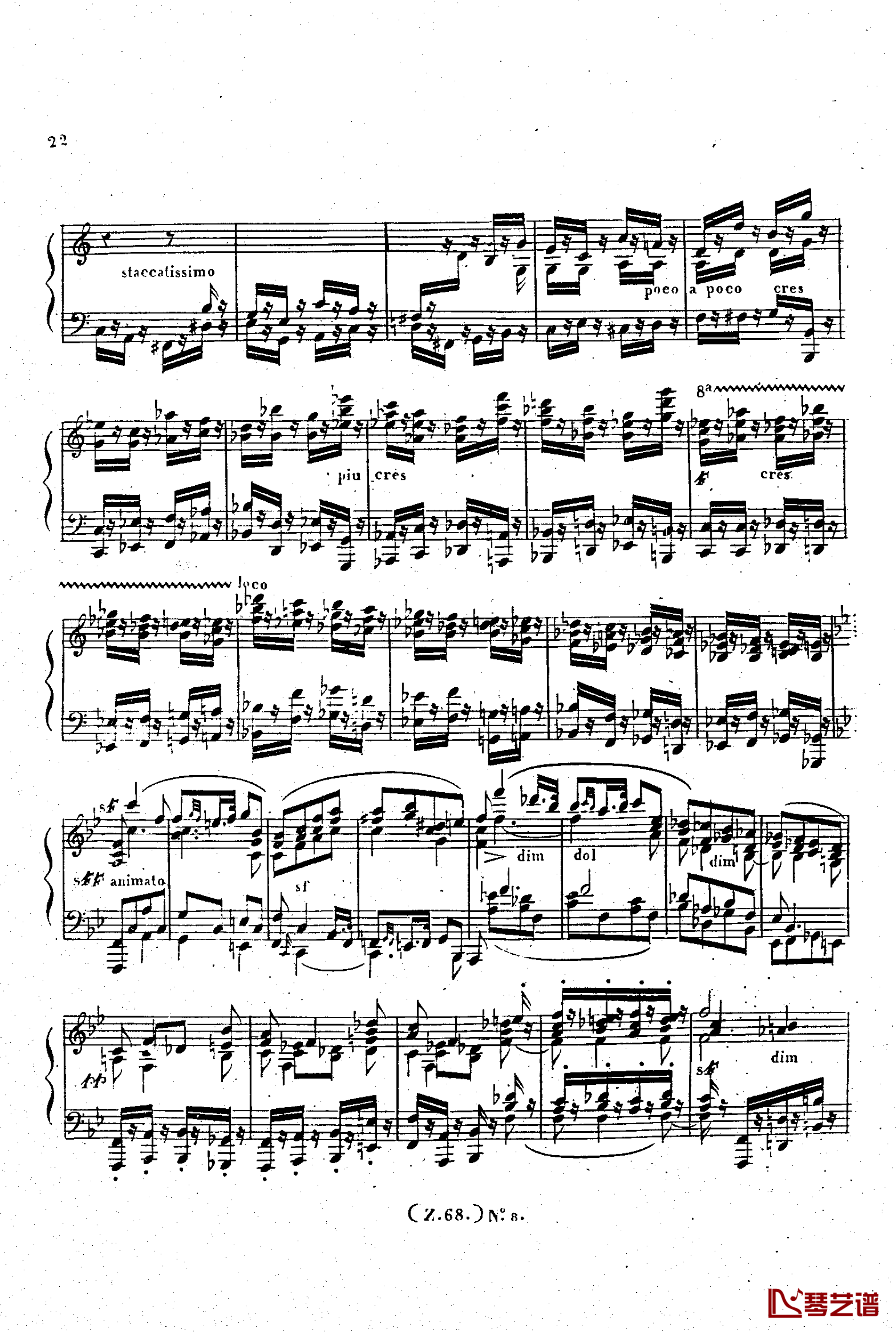  d小调第六钢琴奏鸣曲 Op.124钢琴谱-车尔尼-Czerny23