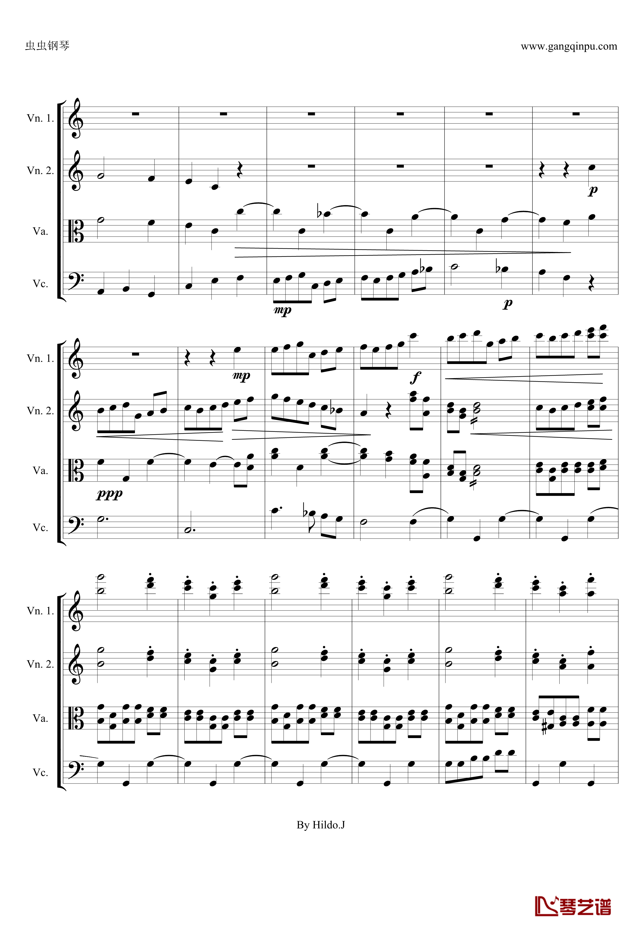 命运交响曲第三乐章钢琴谱-弦乐版-贝多芬-beethoven13