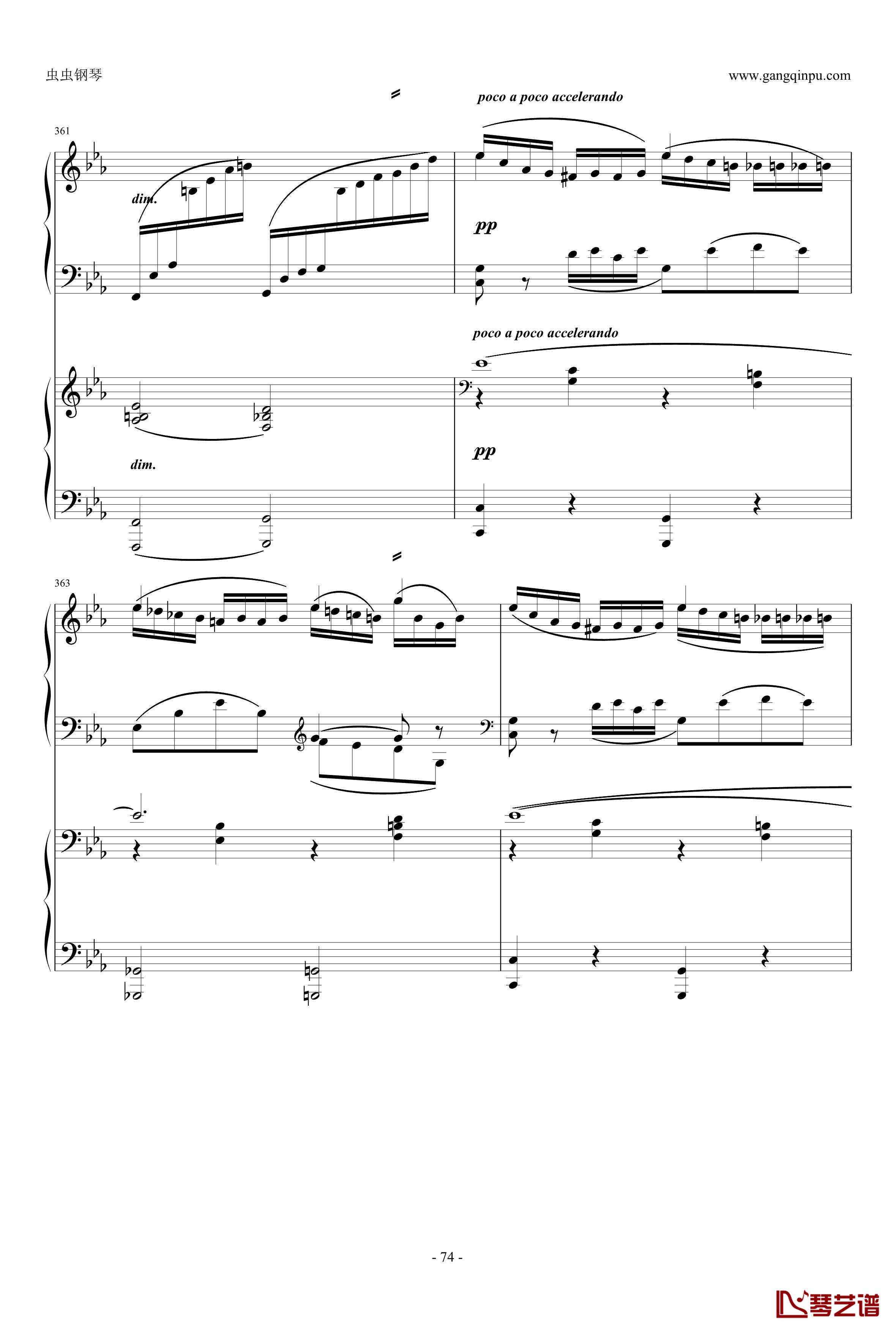 c小调第2钢琴协奏曲钢琴谱-拉赫马尼若夫74