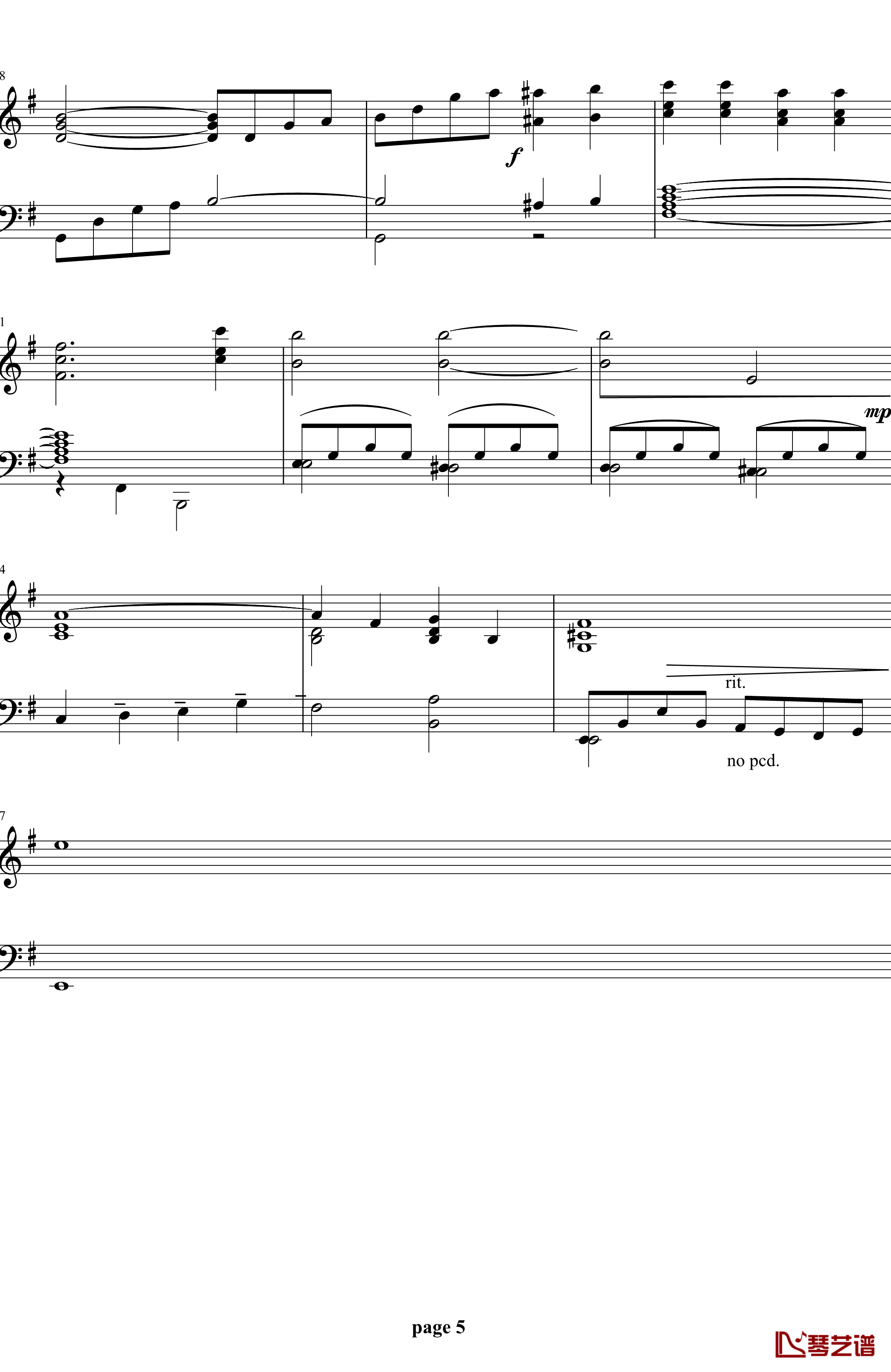 枯叶钢琴谱-爵士音乐5