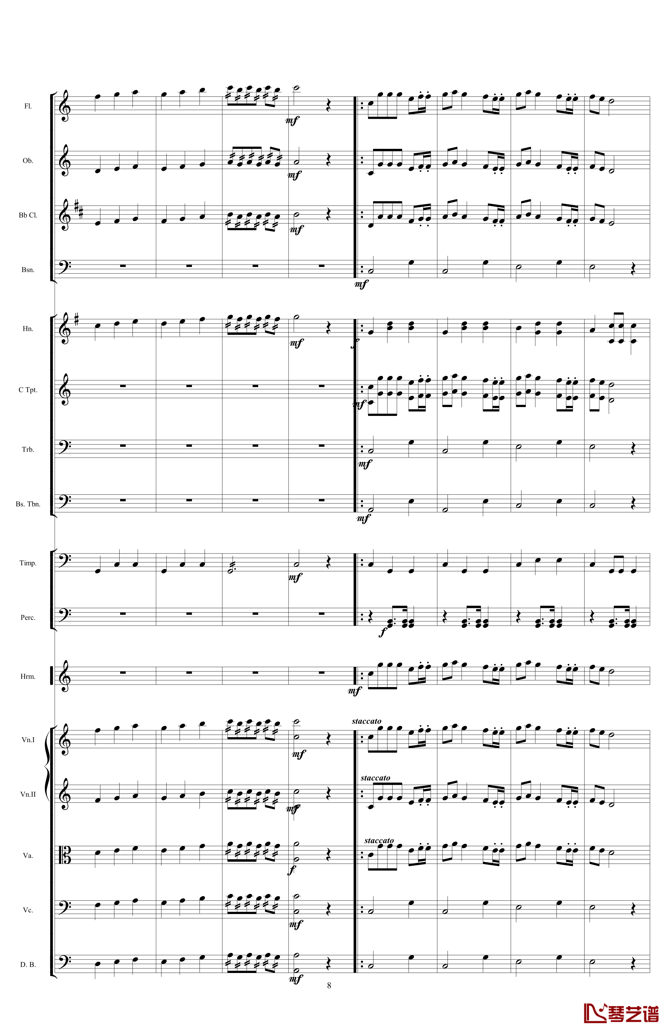 口琴协奏曲钢琴谱-世界名曲8