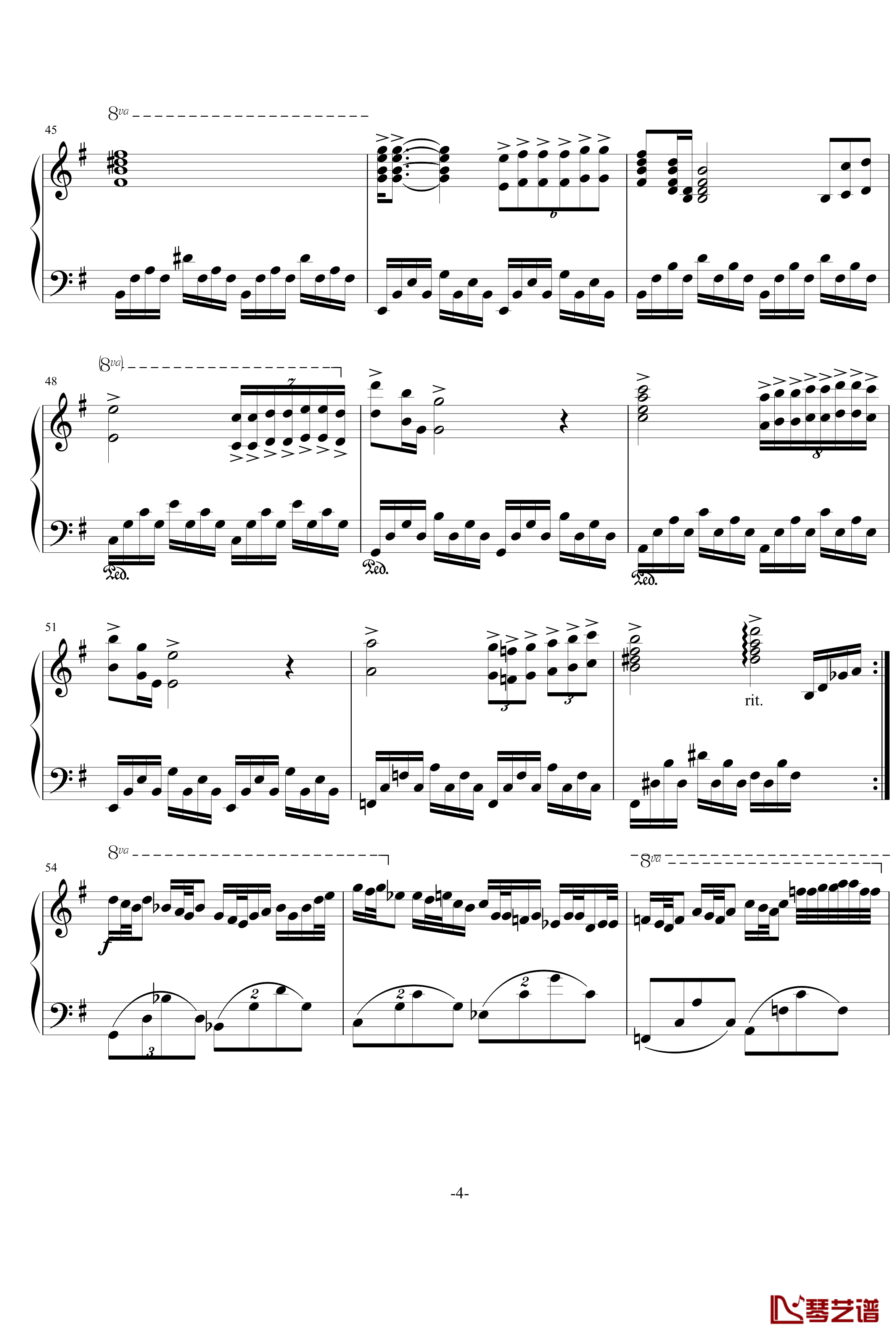 星空钢琴谱-Swenl特别版-克莱德曼4