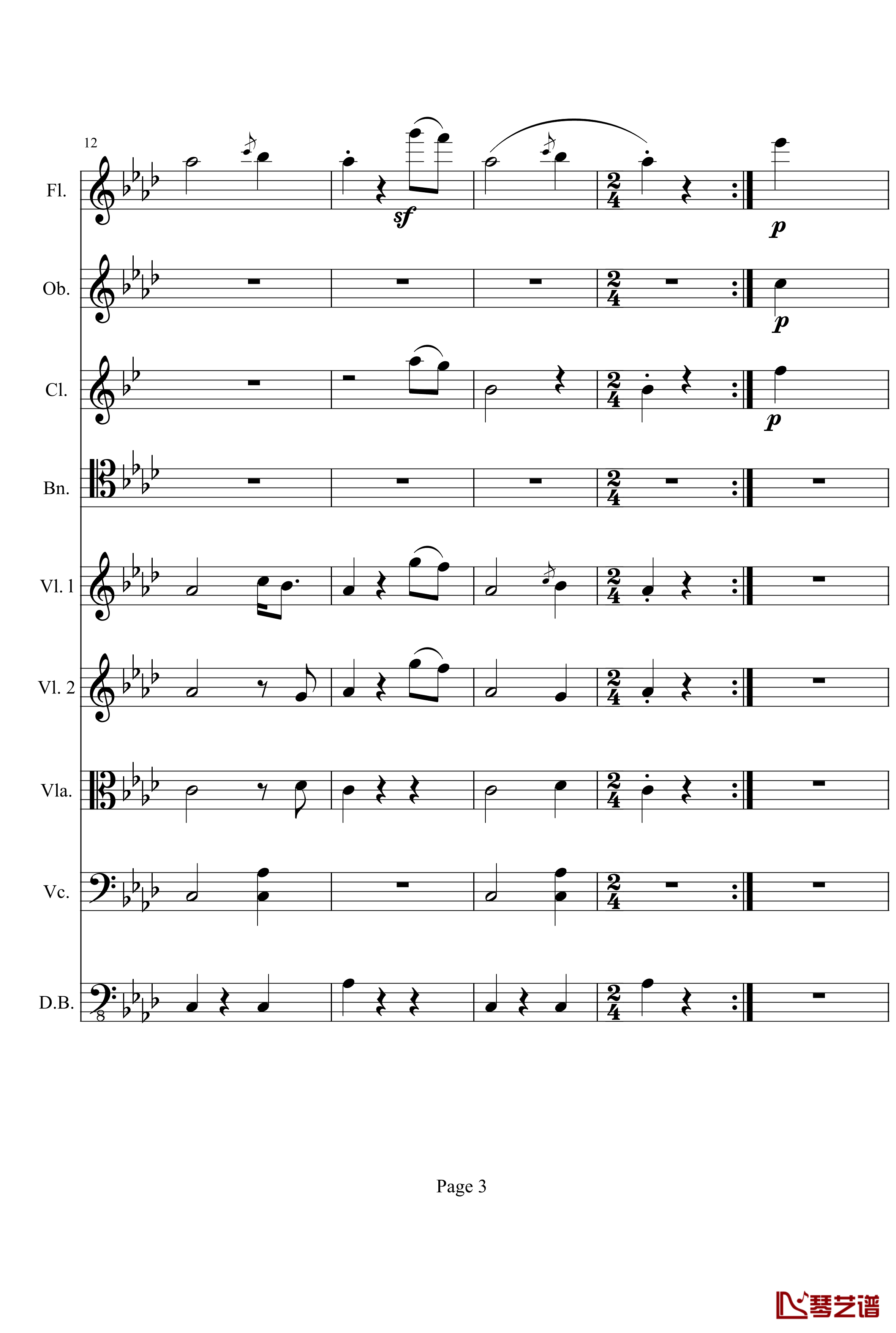 奏鸣曲之交响钢琴谱-第1首-Ⅲ-贝多芬-beethoven3