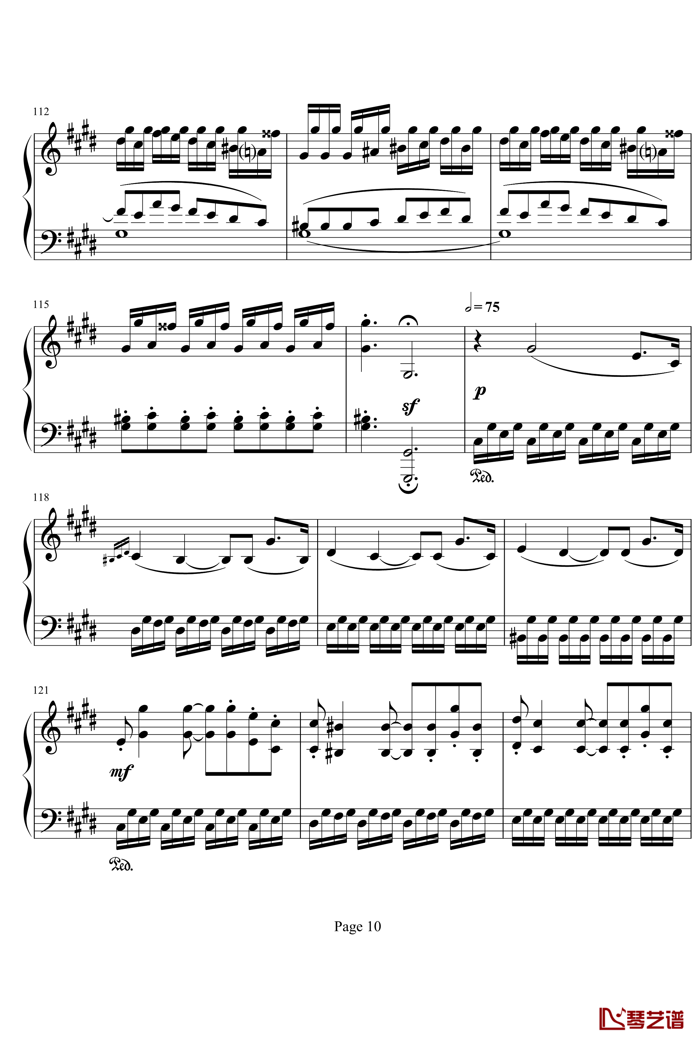 月光奏明曲钢琴谱-作品27之2-贝多芬-beethoven10