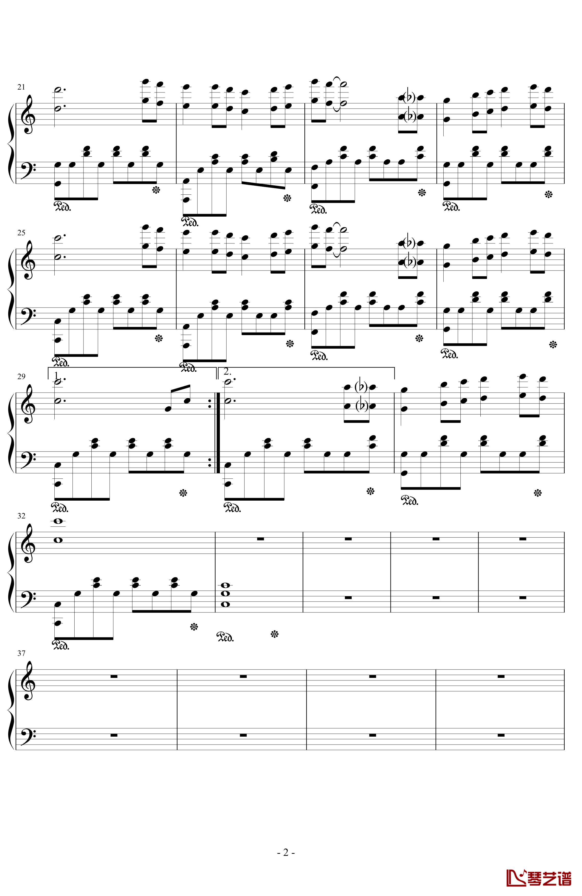 红河谷钢琴谱-学生需要简单版-戴尚辉2