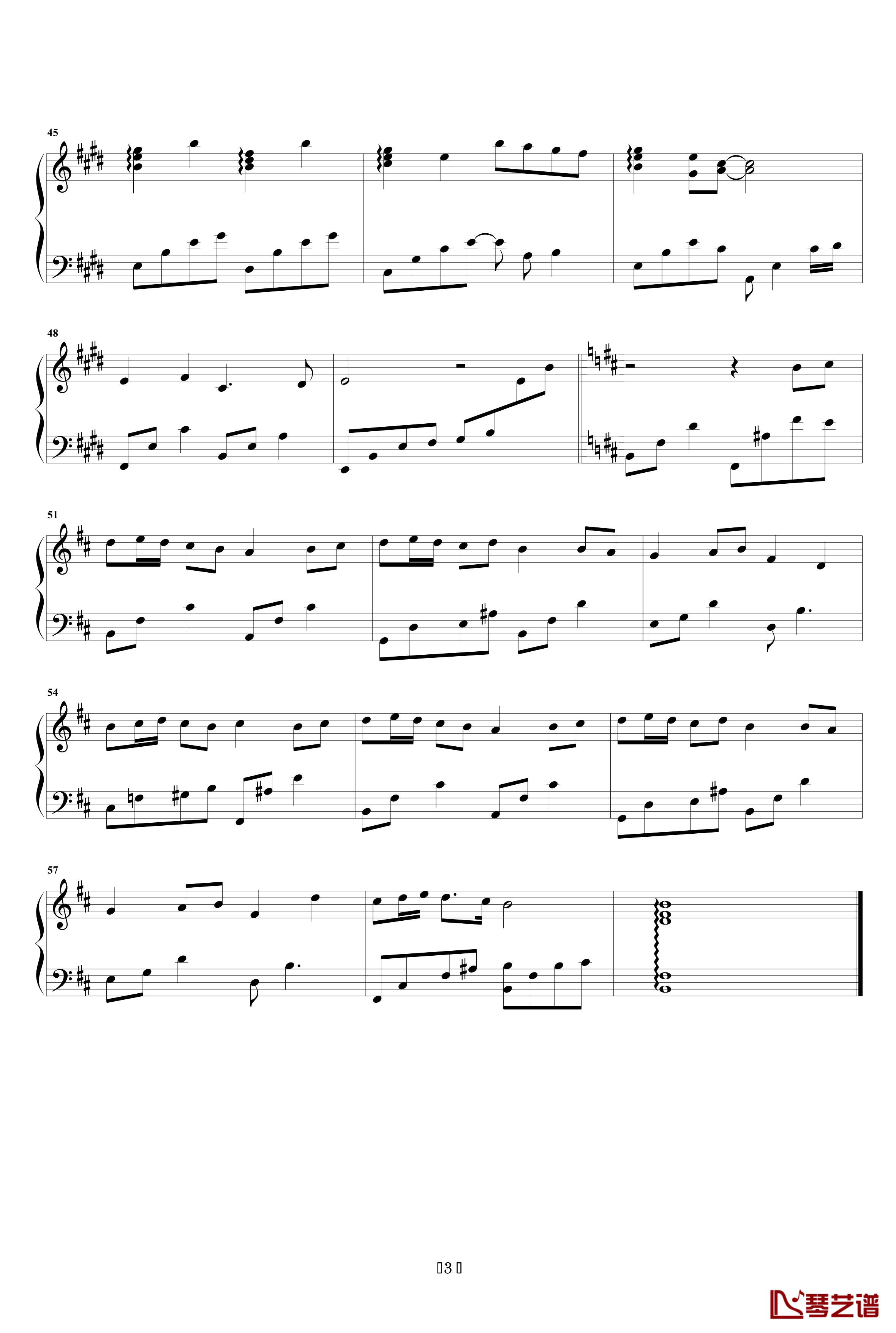 逝水童年钢琴谱-O.H.3
