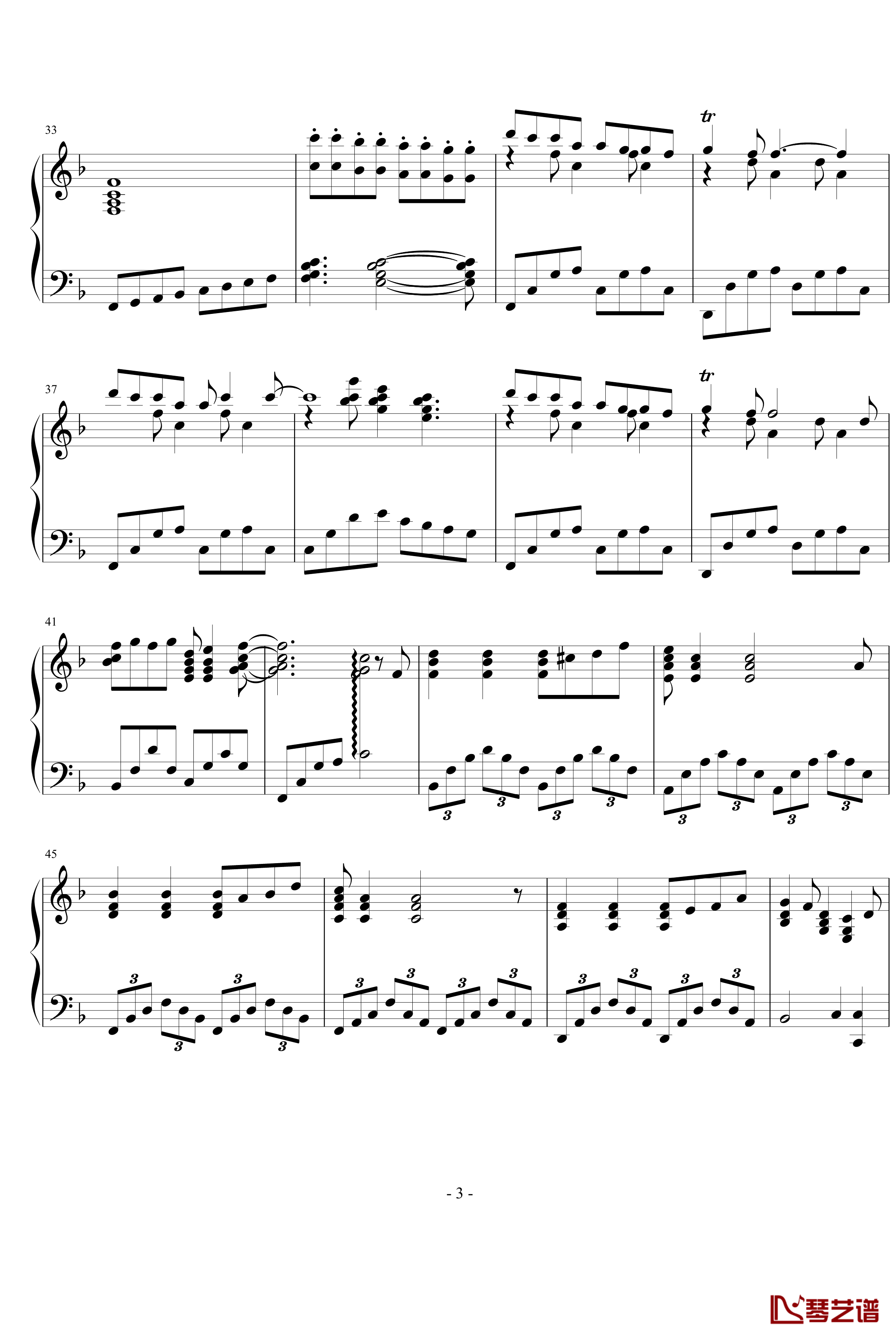 绿箭香口胶钢琴谱-雨中旋律-欧美经典3