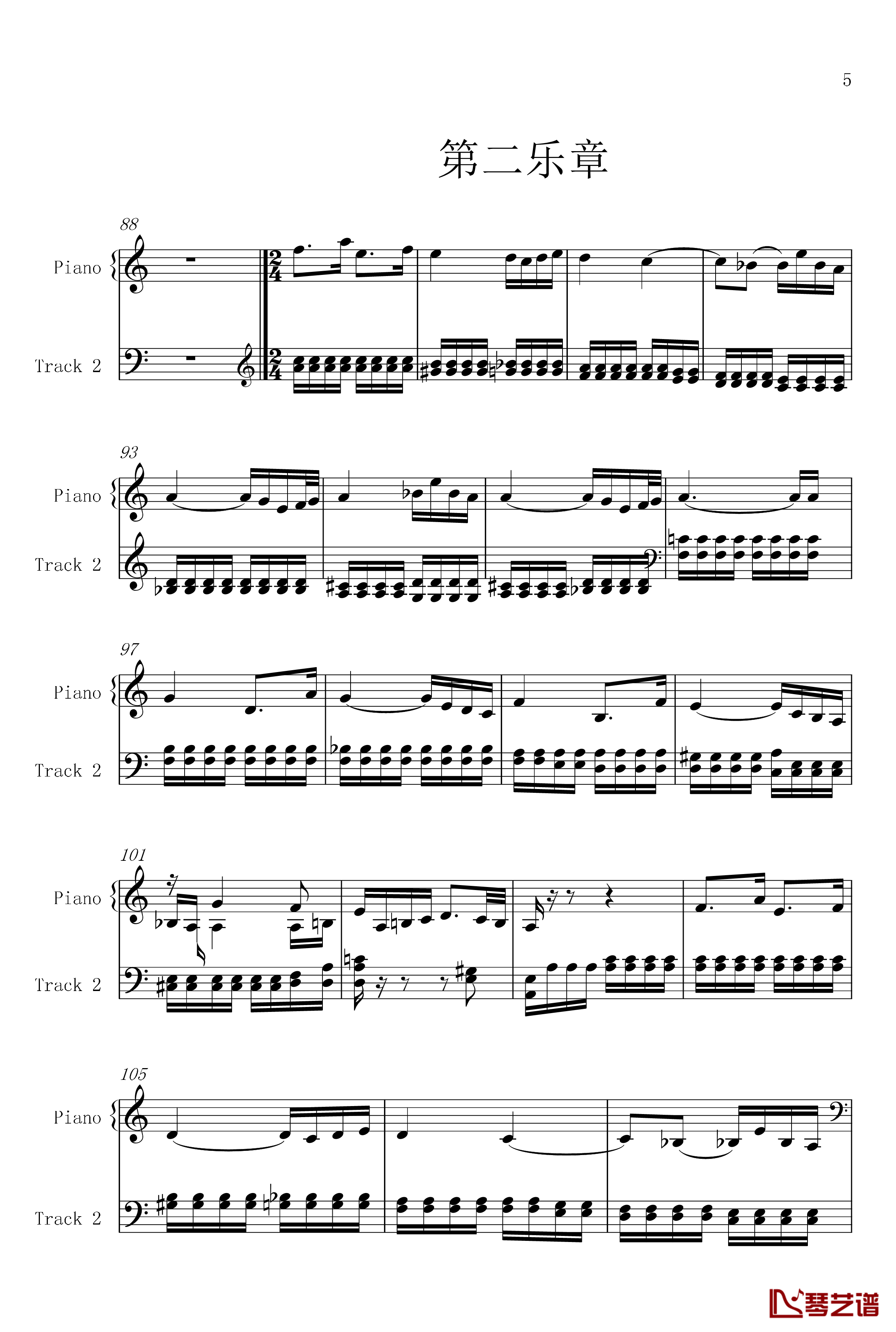 菲比赫小奏鸣曲钢琴谱-第一、二乐章-菲比赫5