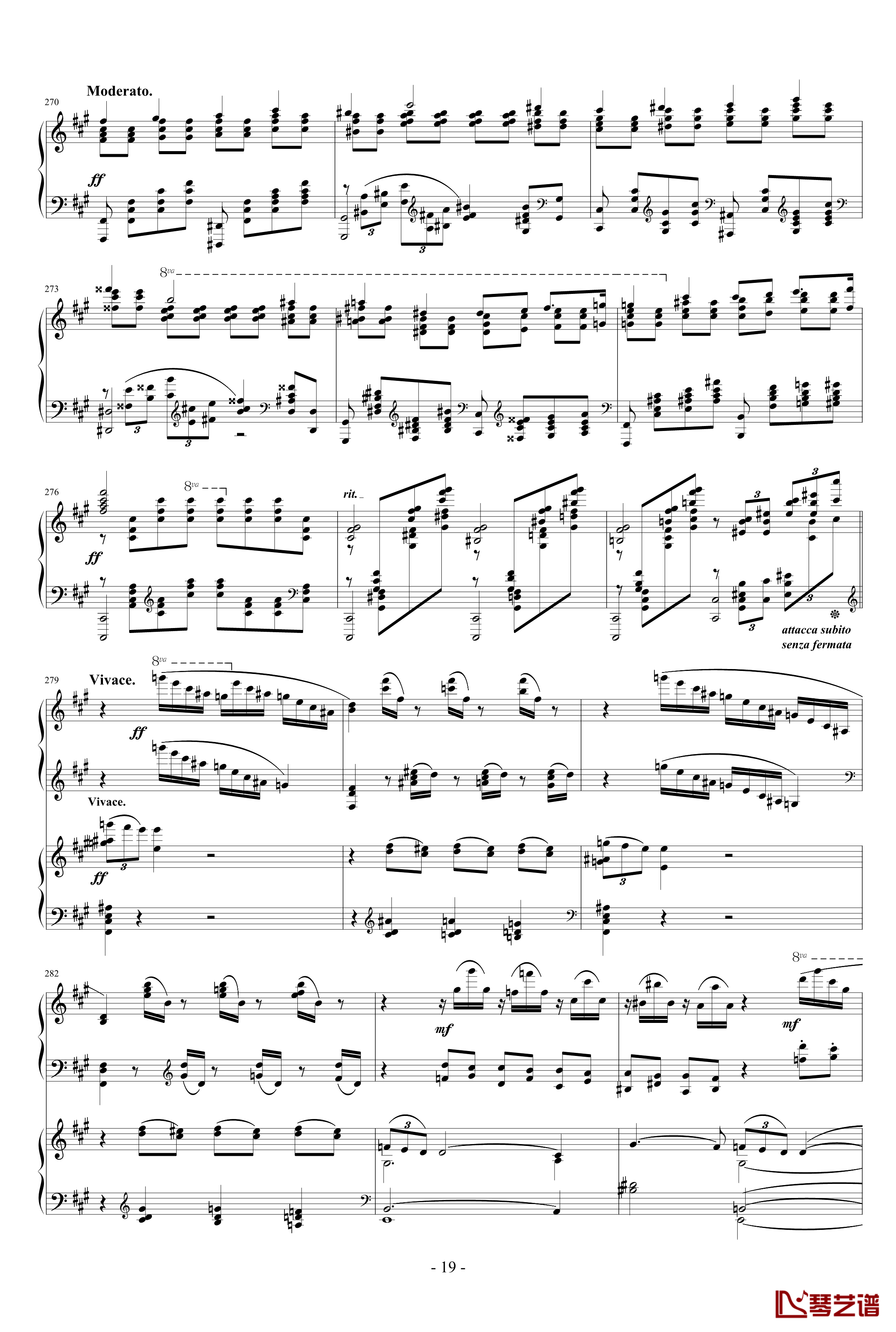 拉赫玛尼诺夫第一钢琴协奏曲 Op.1钢琴谱-拉赫马尼若夫19