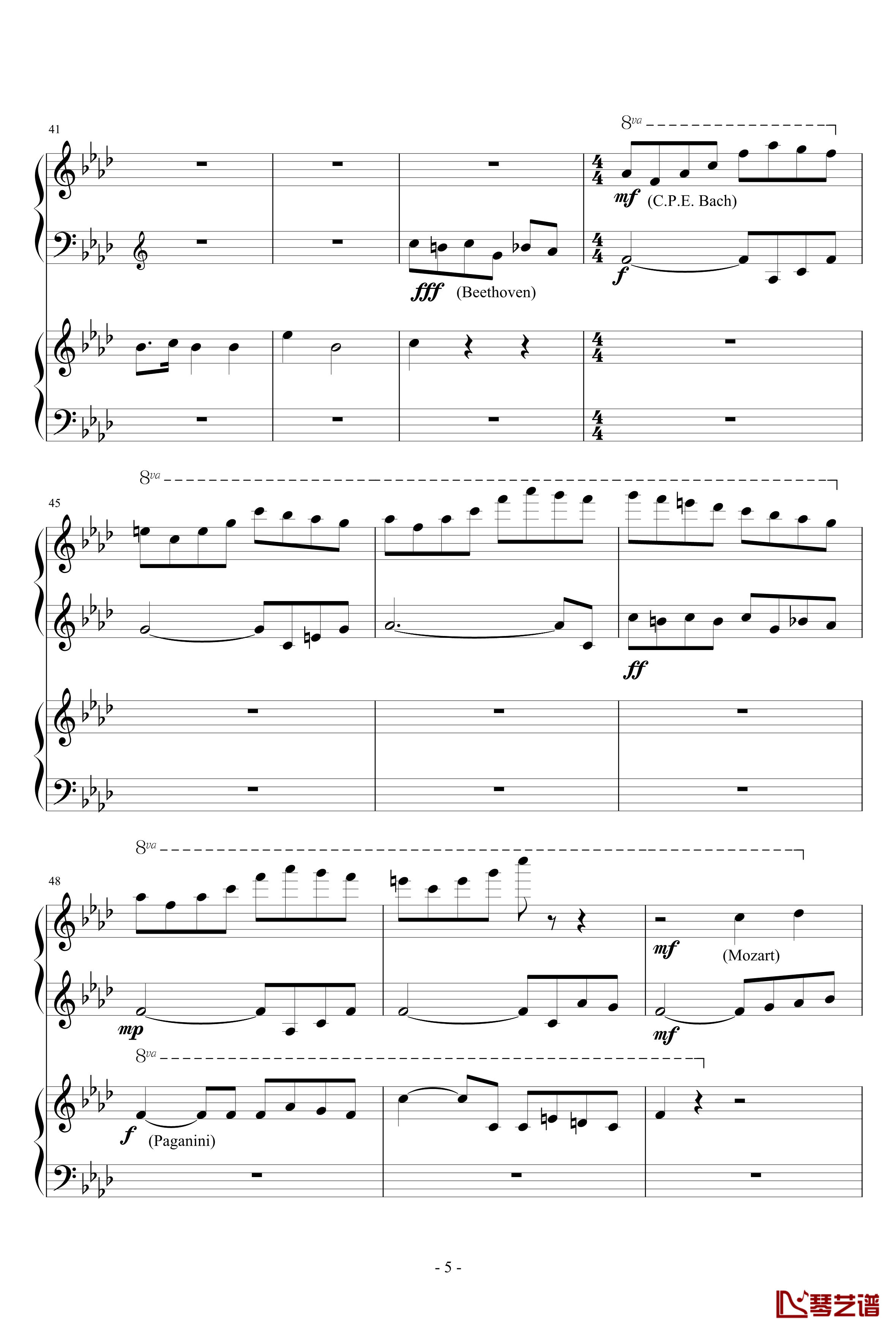 Fusion For Two Pianos钢琴谱-Grant Woolard5