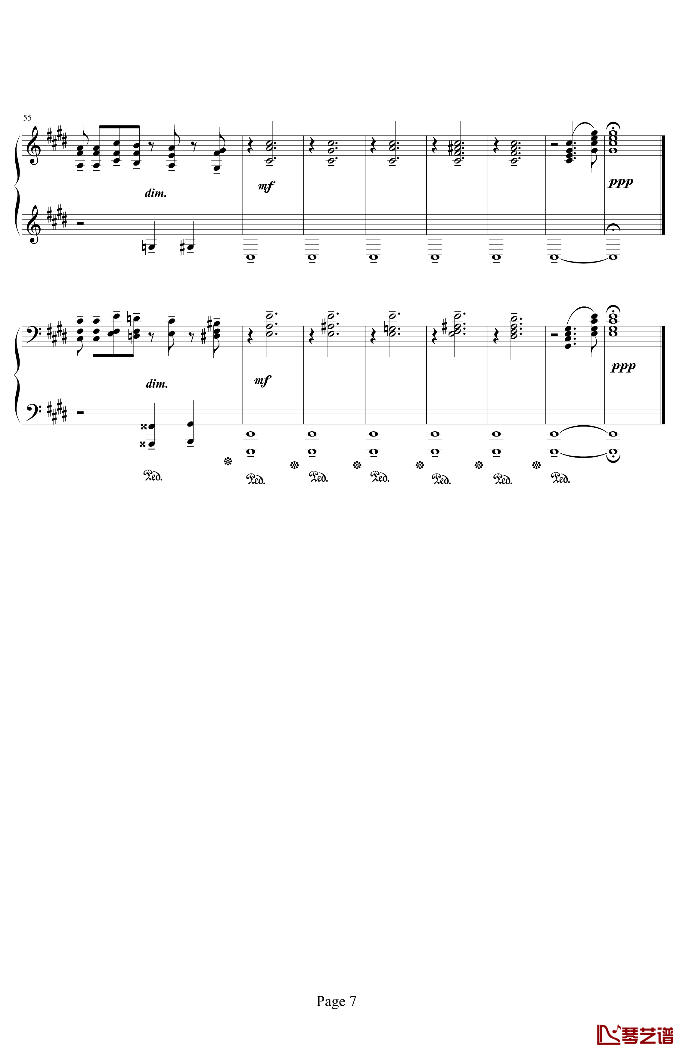 c小调前奏曲钢琴谱-拉赫马尼若夫7
