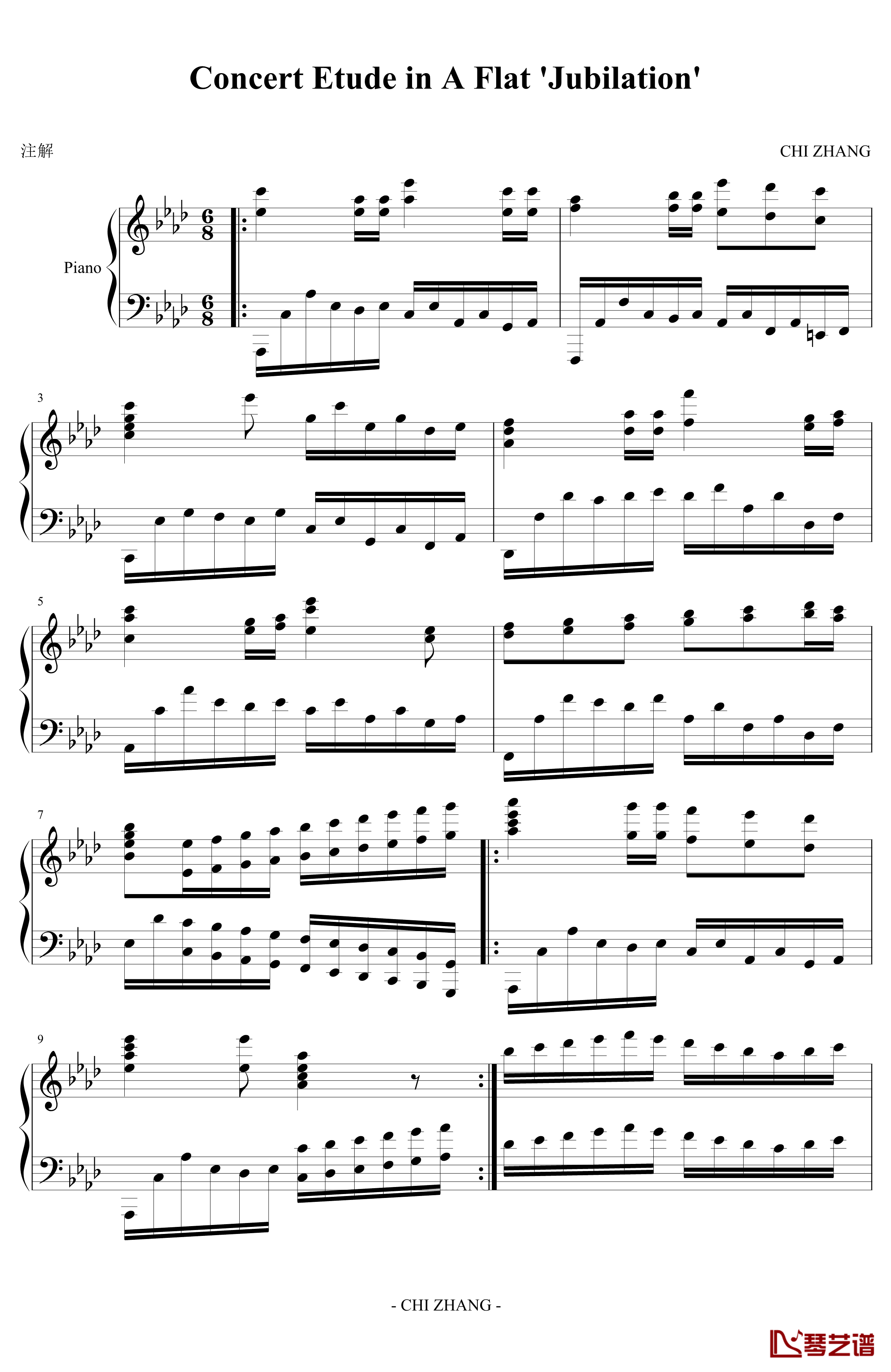 Concert Etude in A Elat 'Jubilation'钢琴谱 -PARROT1861