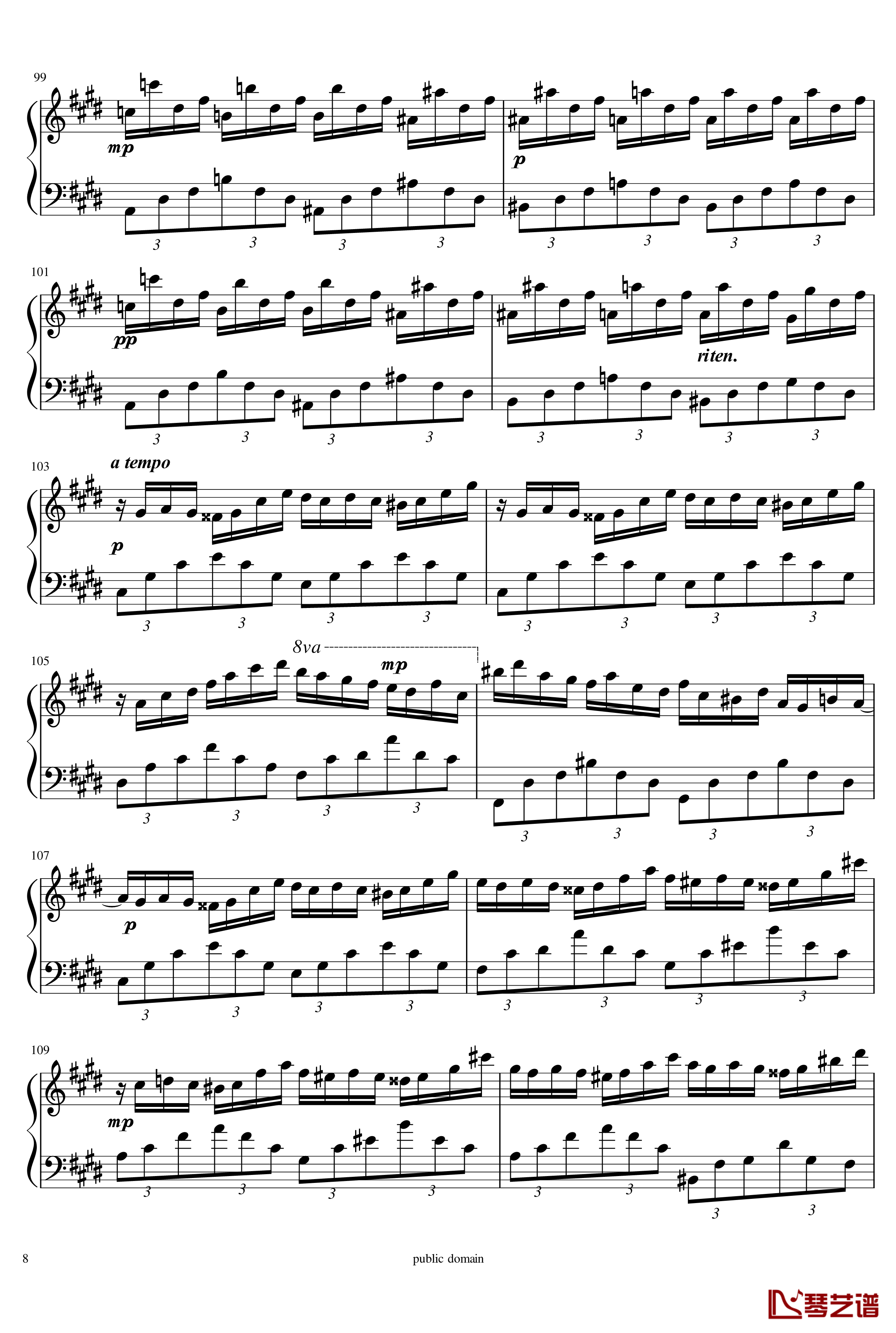 Fantaisie-Impromptu Op.66-肖邦钢琴谱-chopin8