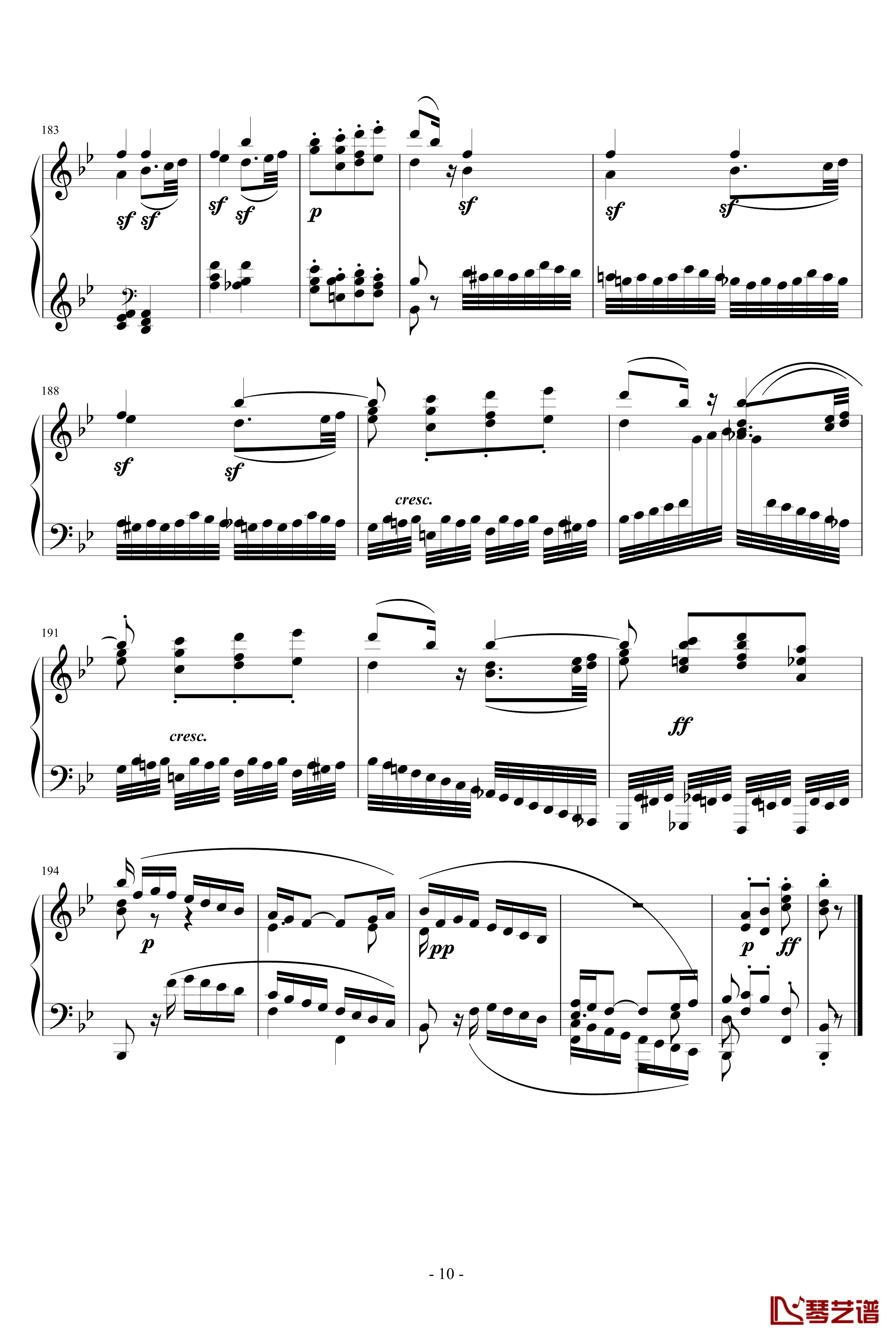 降B大调奏鸣曲第四乐章钢琴谱-贝多芬-beethoven10
