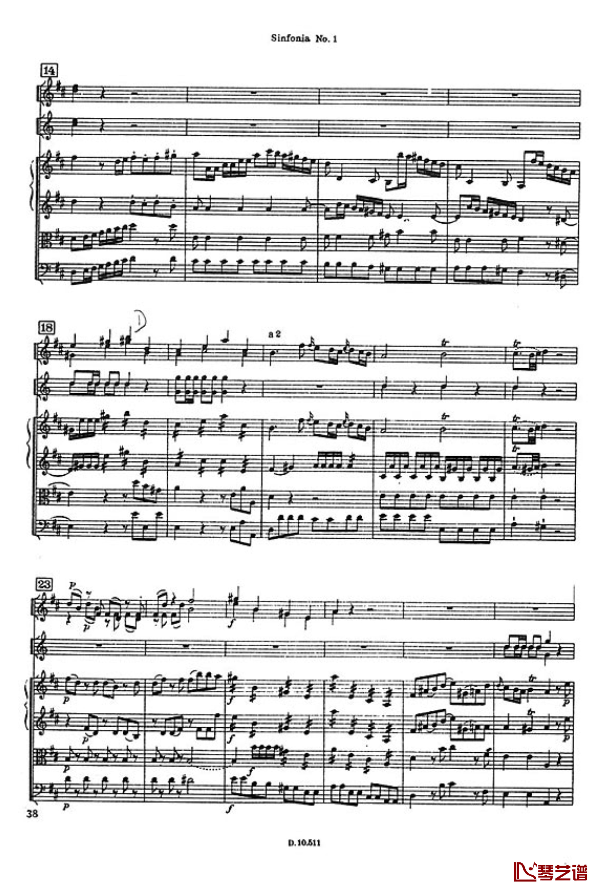 D大调第一交响曲钢琴谱-海顿4