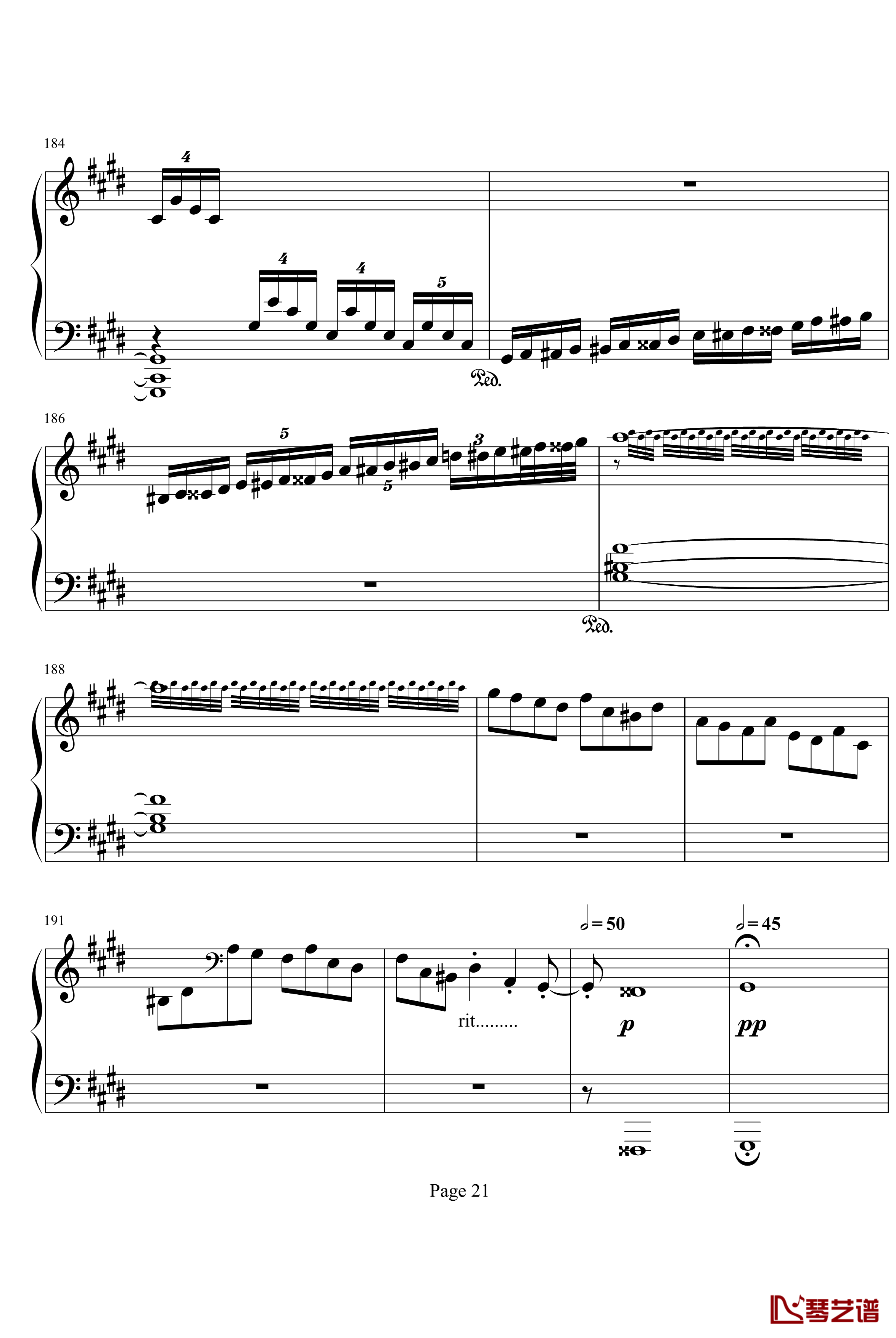 月光第三乐章钢琴谱-贝多芬21