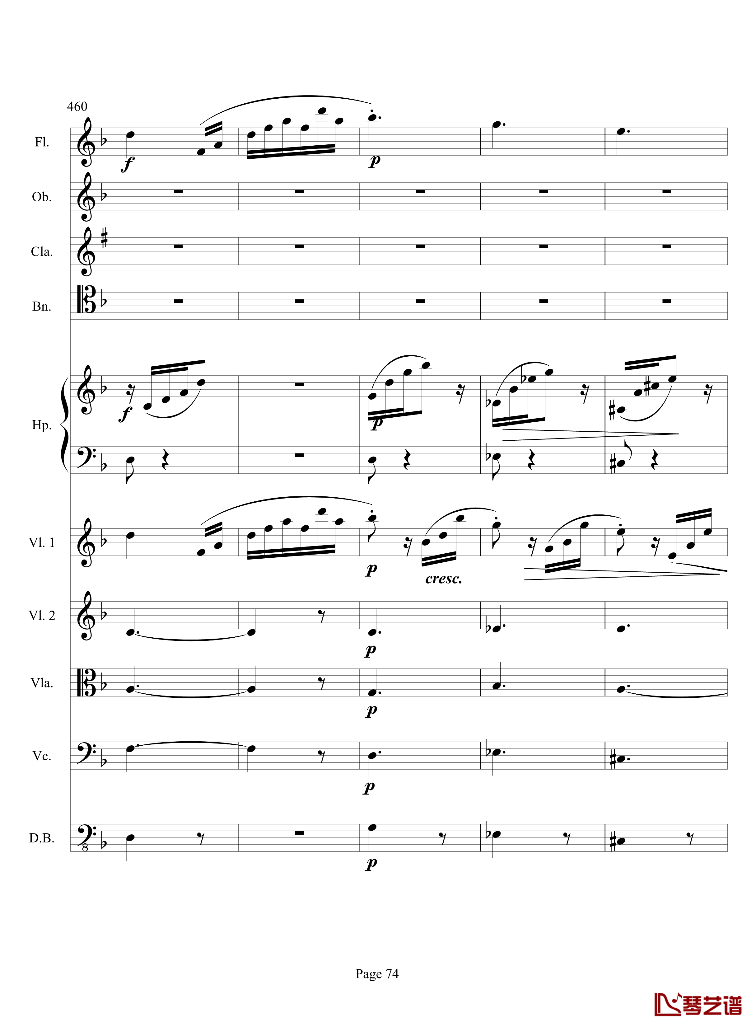 奏鸣曲之交响钢琴谱-第17首-Ⅲ-贝多芬-beethoven74