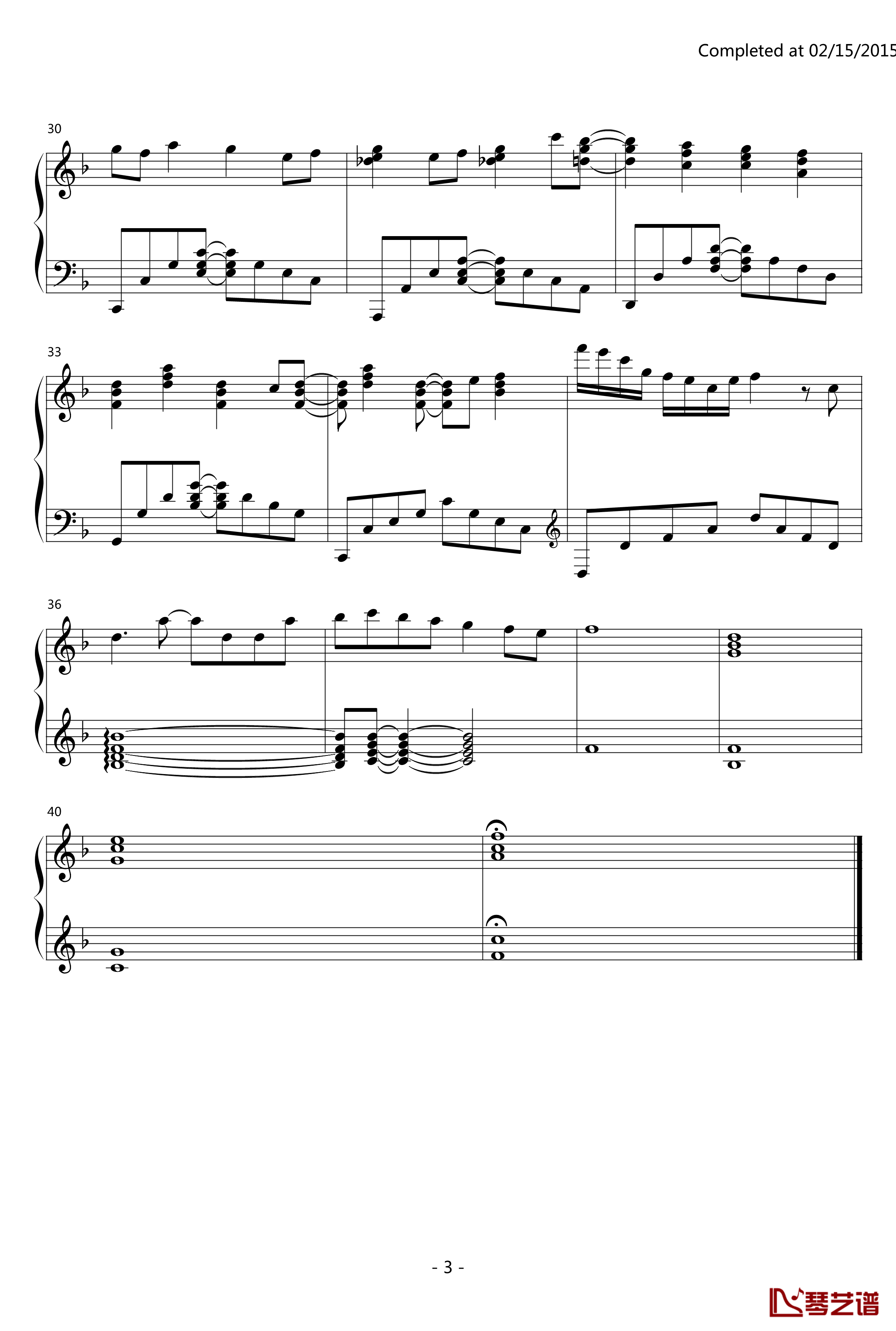 カラフル钢琴谱-路人女主的养成方法ED3