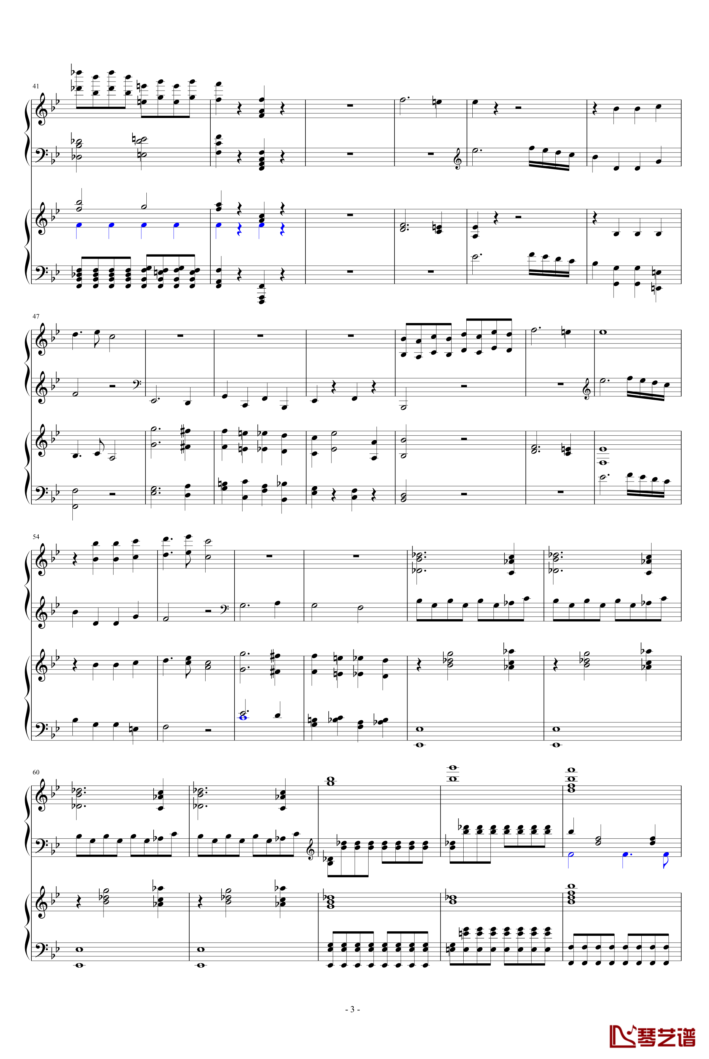 第四十号交响曲第一乐章钢琴谱-双钢琴-莫扎特3