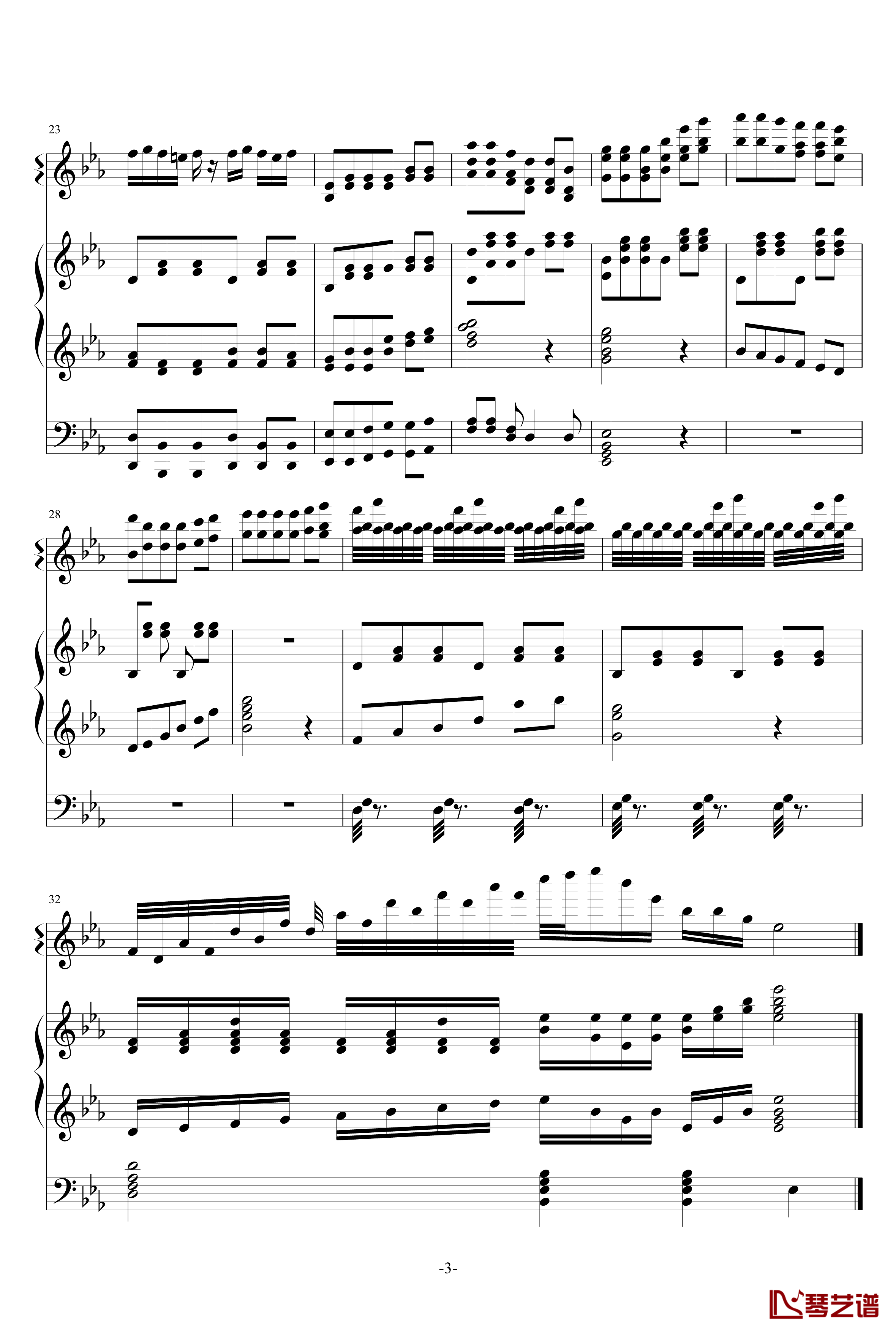 钢琴协奏圆舞曲1钢琴谱-红木鸡3