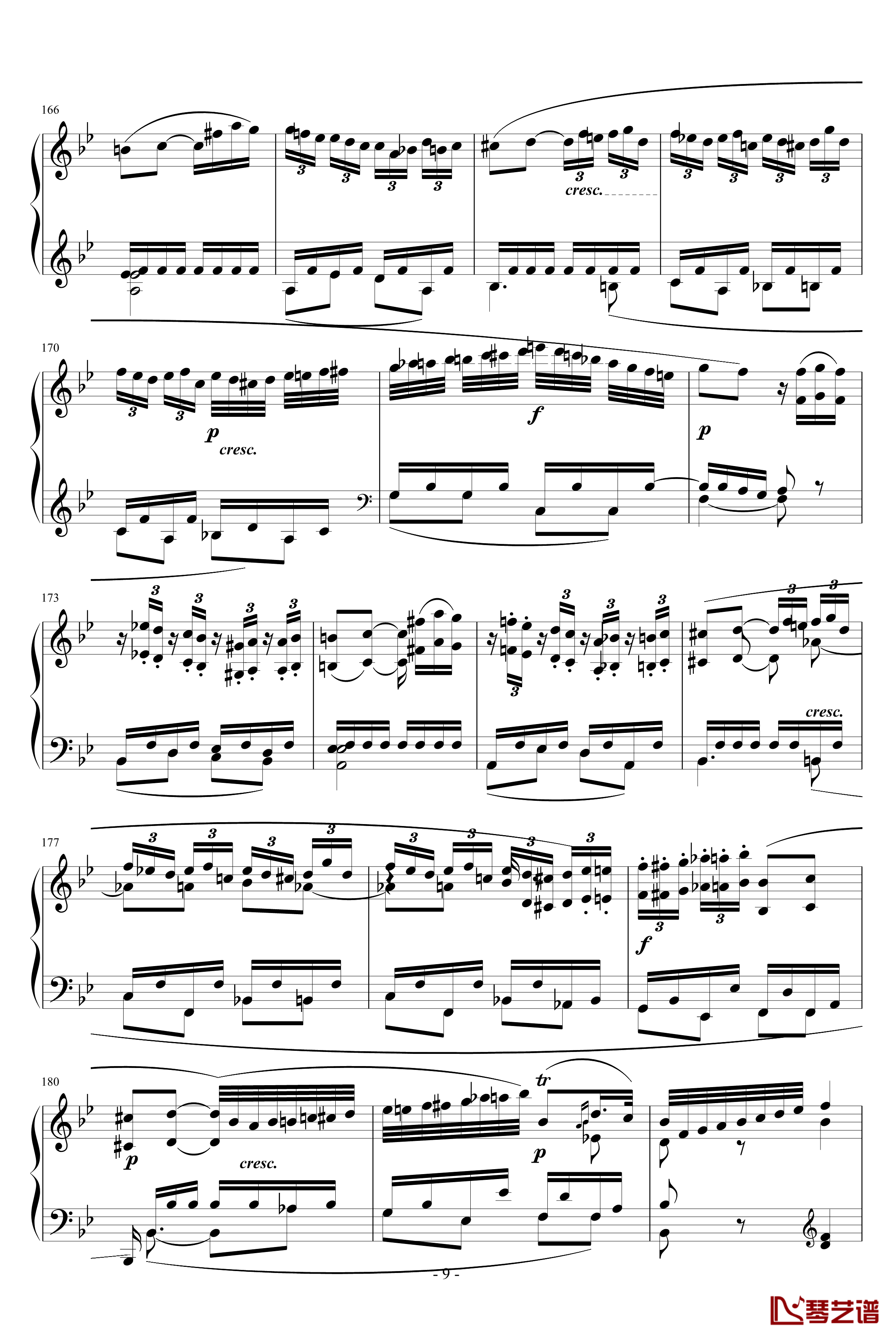 降B大调奏鸣曲第四乐章钢琴谱-贝多芬-beethoven9