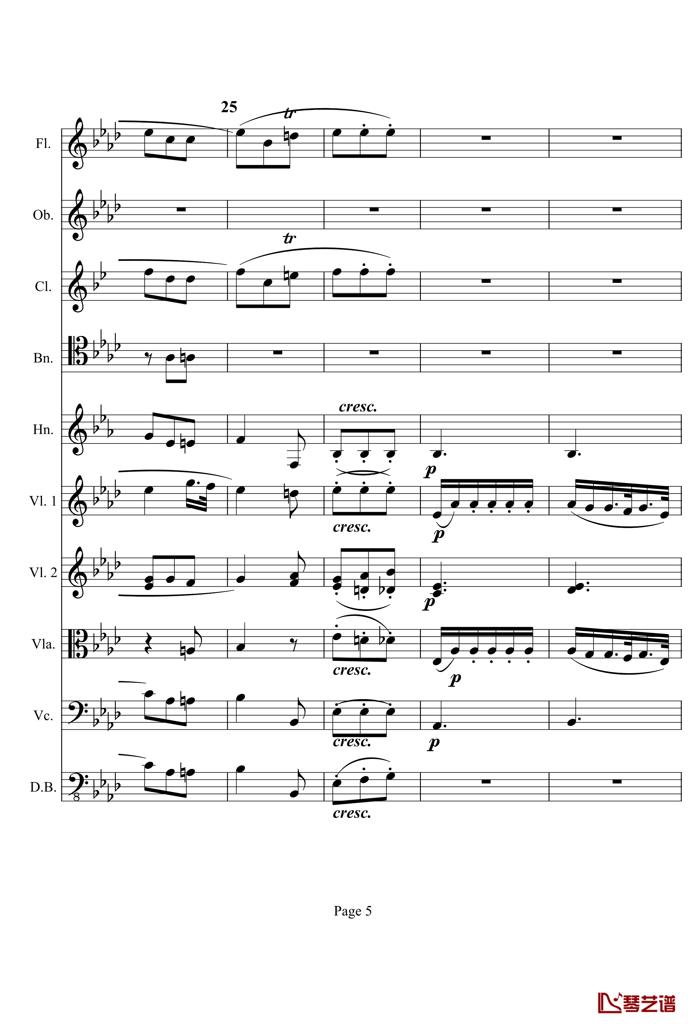 奏鸣曲之交响钢琴谱-第12首-Ⅰ-贝多芬-beethoven5