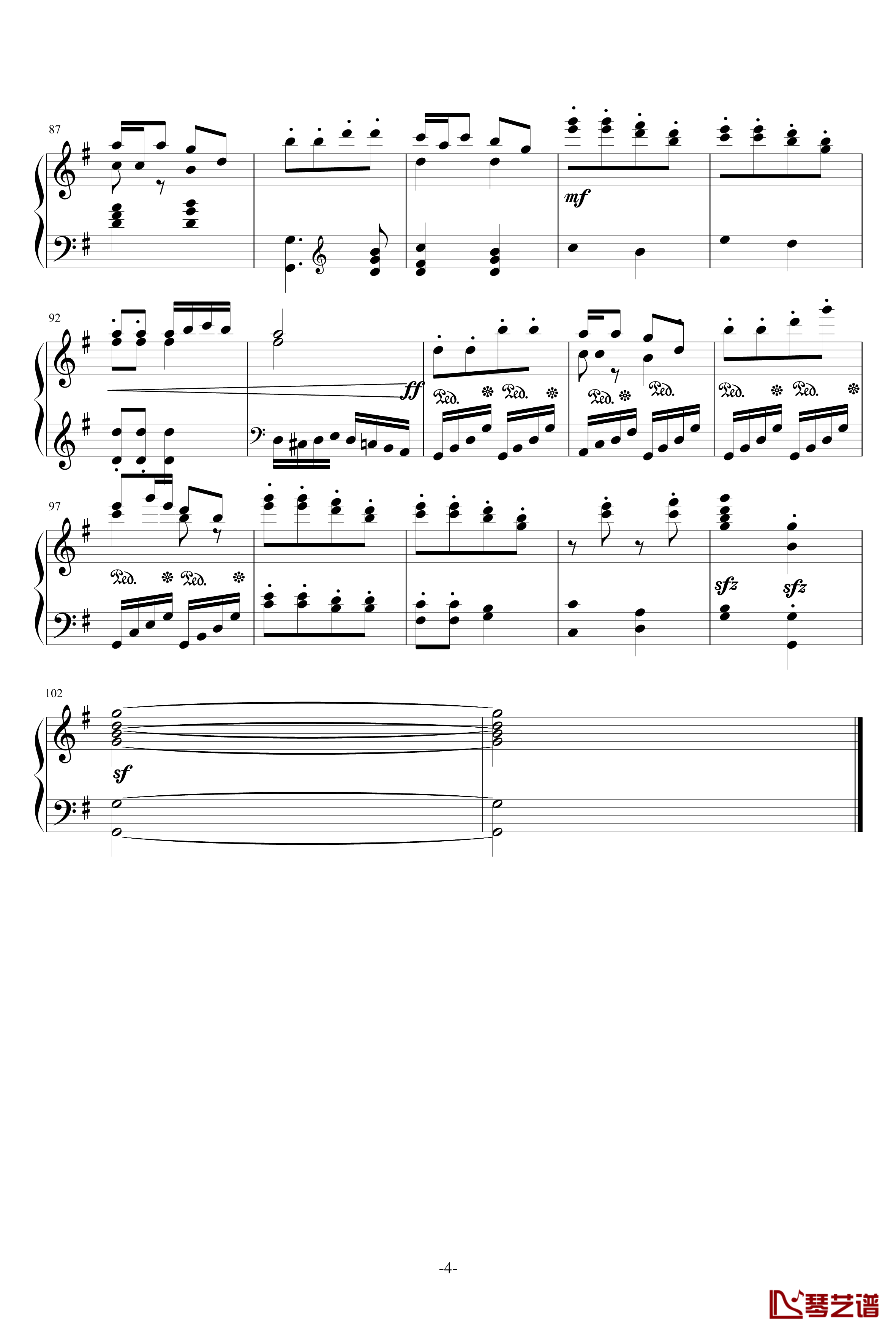 G大调奏鸣曲第一乐章钢琴谱-进行曲-NO.3-灵动无痕4