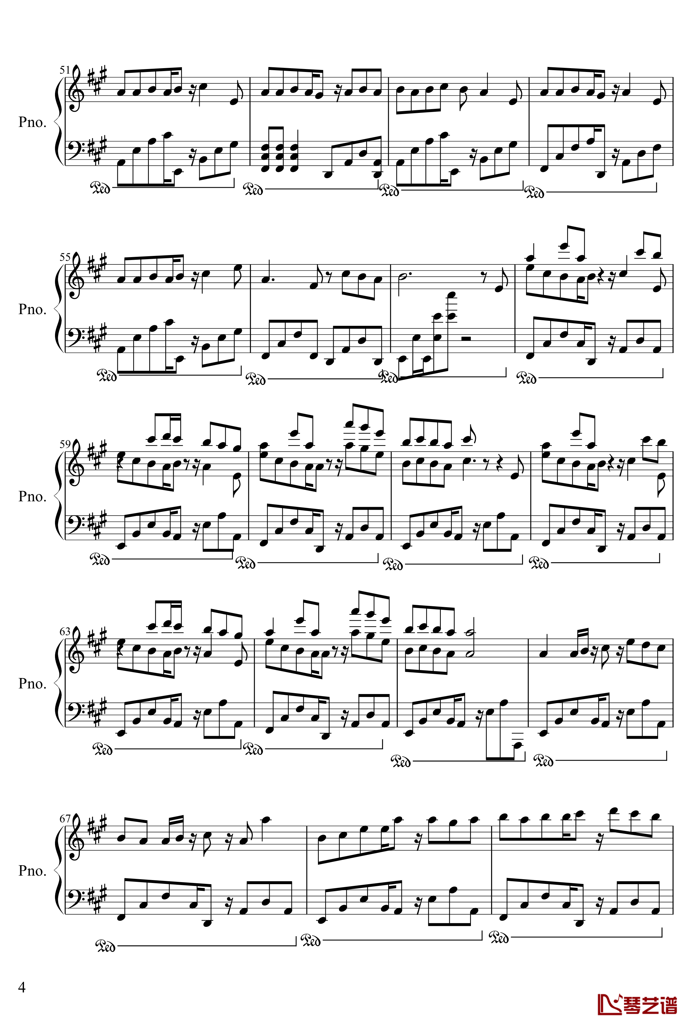 戀率方程式钢琴谱-初音-初音未來4