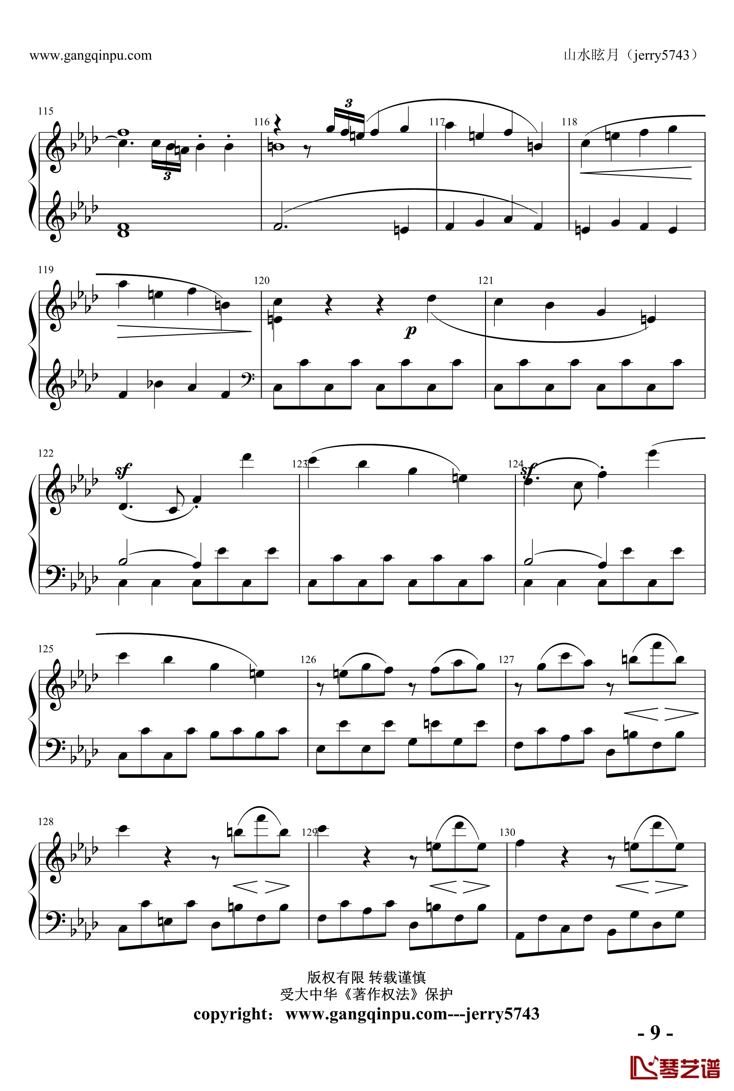 Piano Sonata No 1 part 1钢琴谱-贝多芬-beethoven9