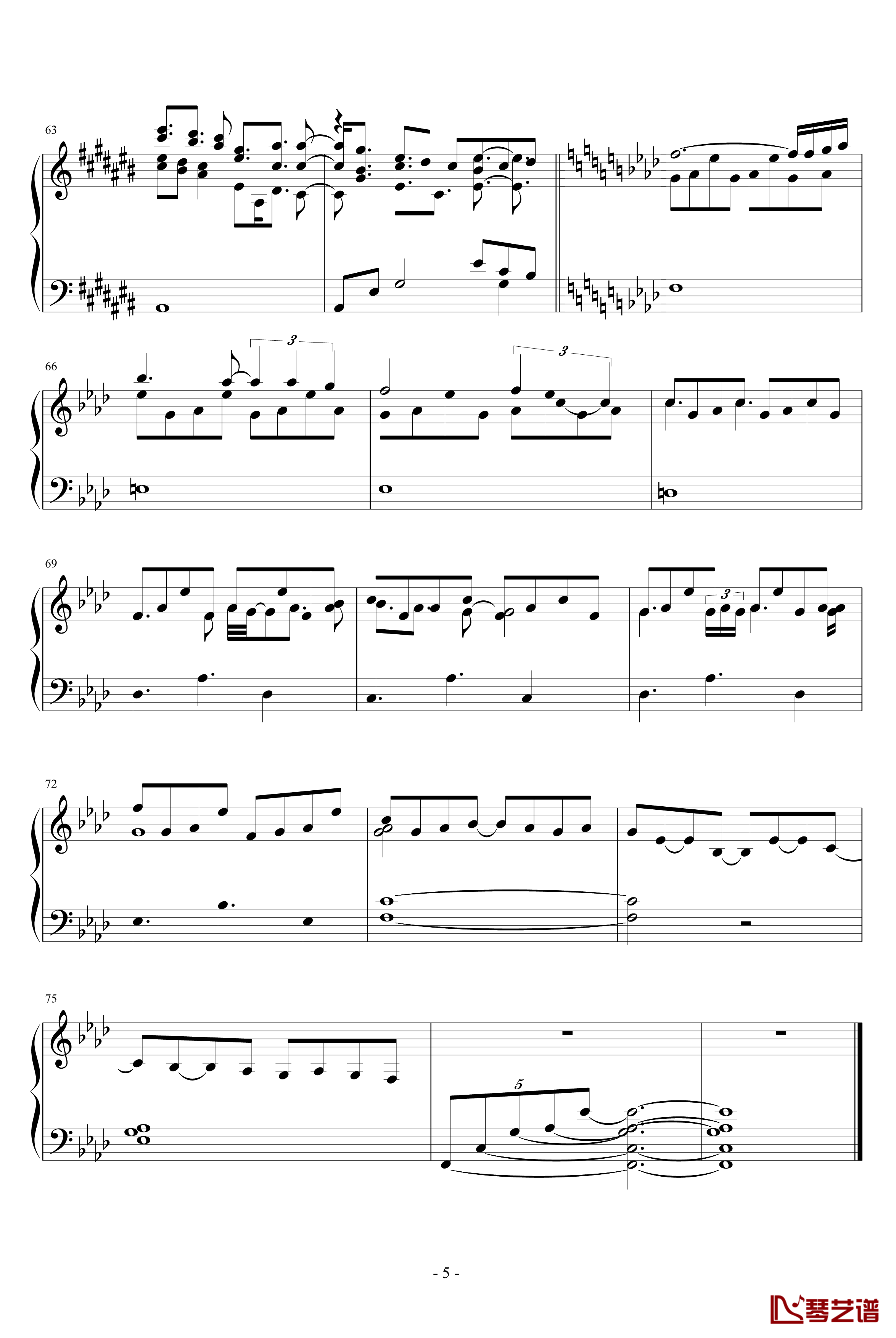 琉璃子钢琴谱-Kofex5