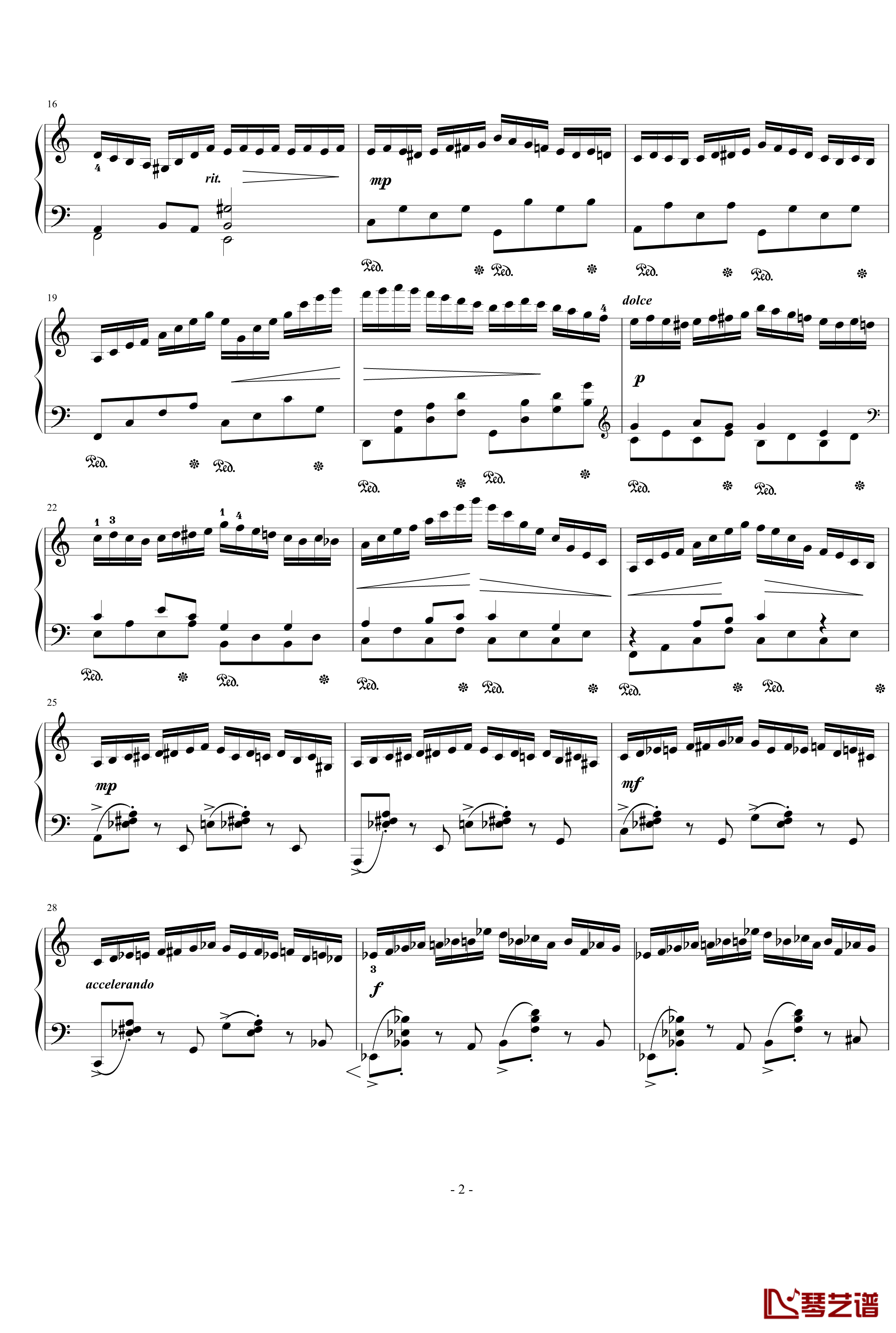 a小调练习曲钢琴谱-匠人音效-yutianyue1262