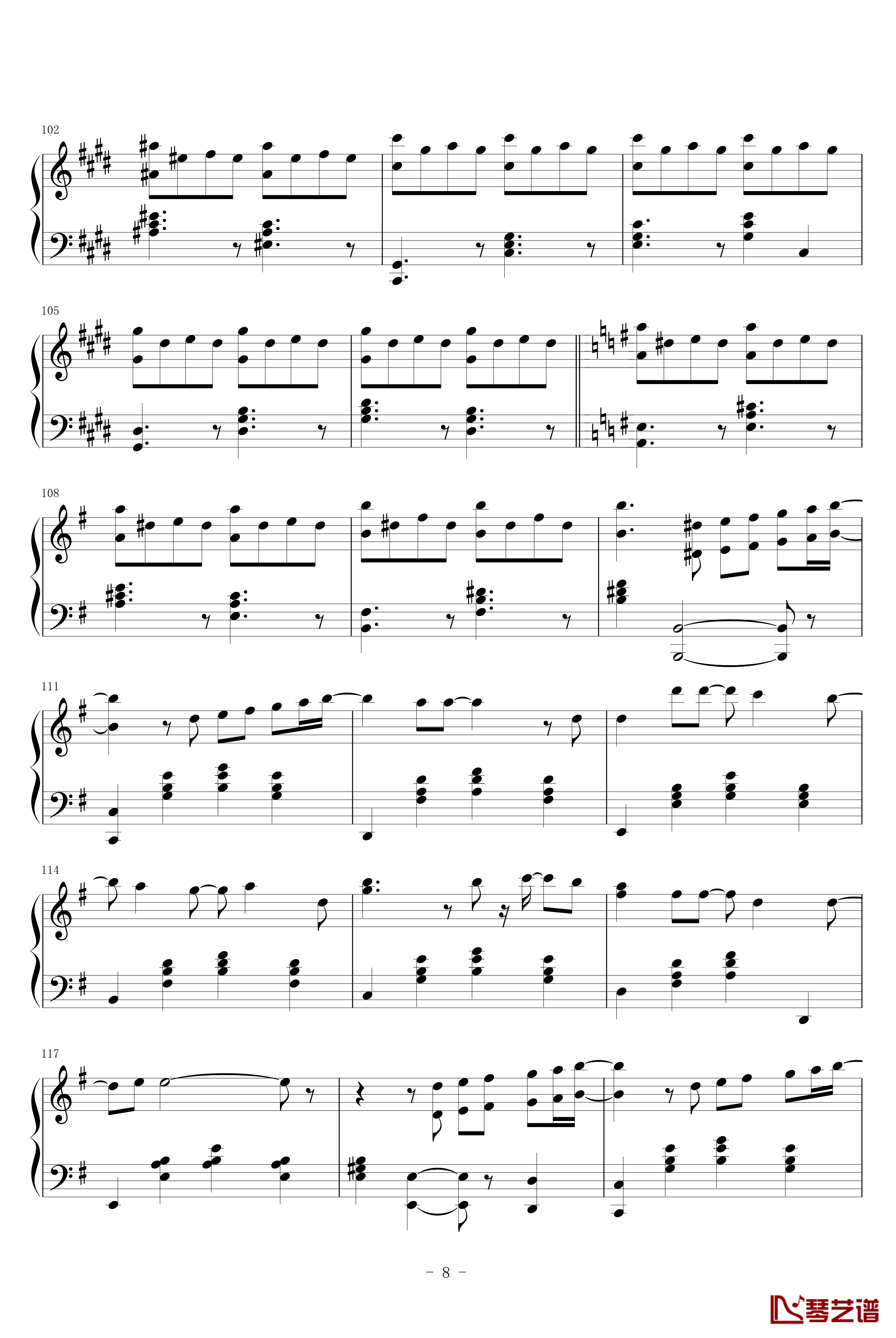MONOCHROME钢琴谱-滨崎步8