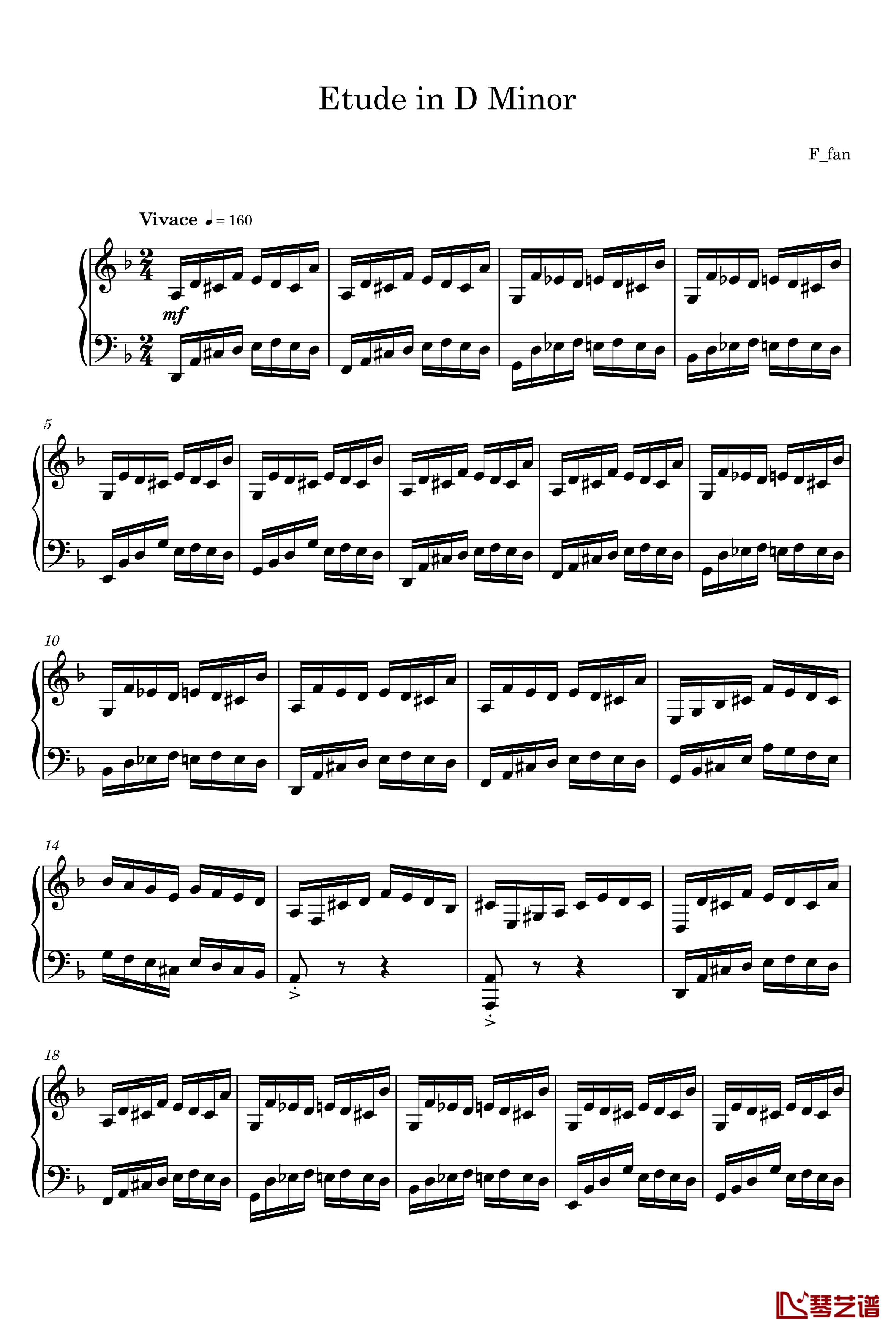 Etude in D Minor钢琴谱-gyf5131