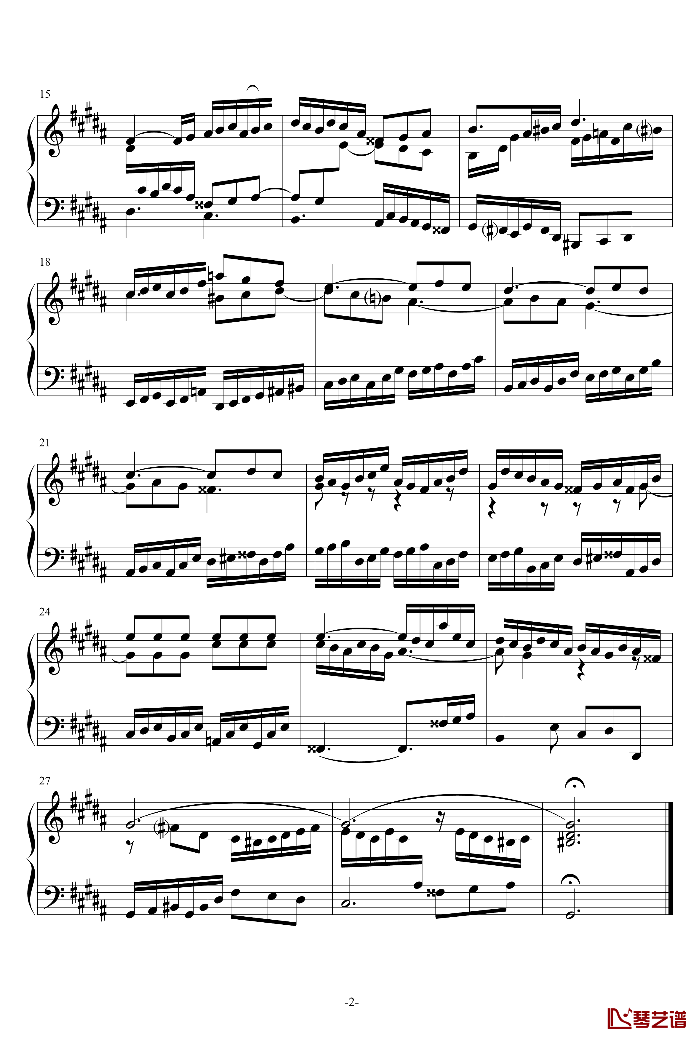 前奏曲钢琴谱-巴赫P.E.Bach2