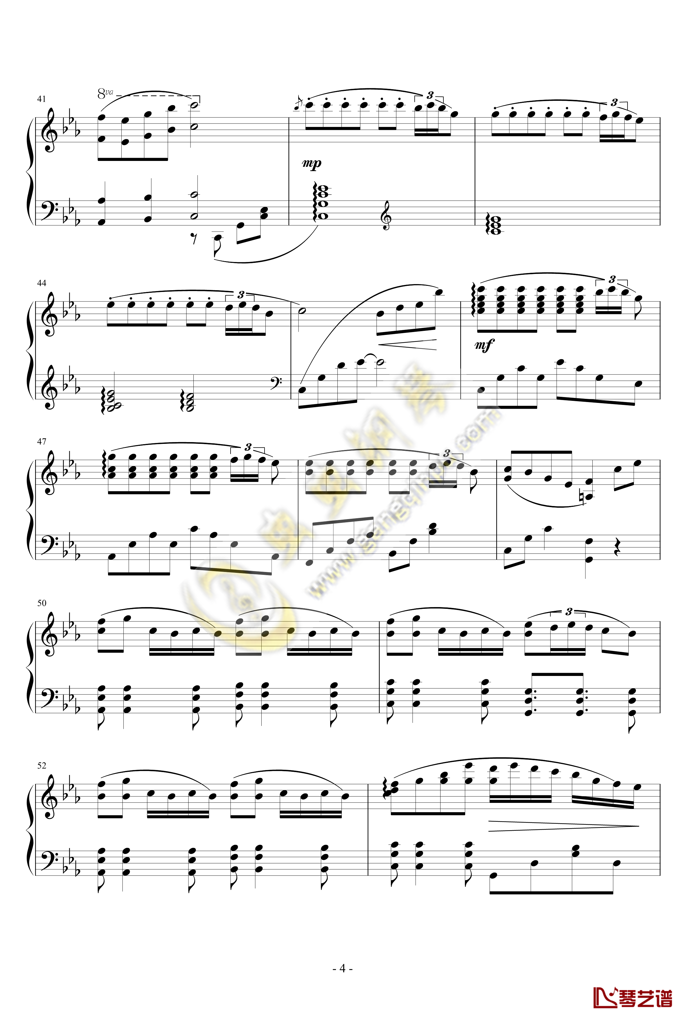 千本樱钢琴谱-改编自口哨版的钢琴独奏-初音未来4