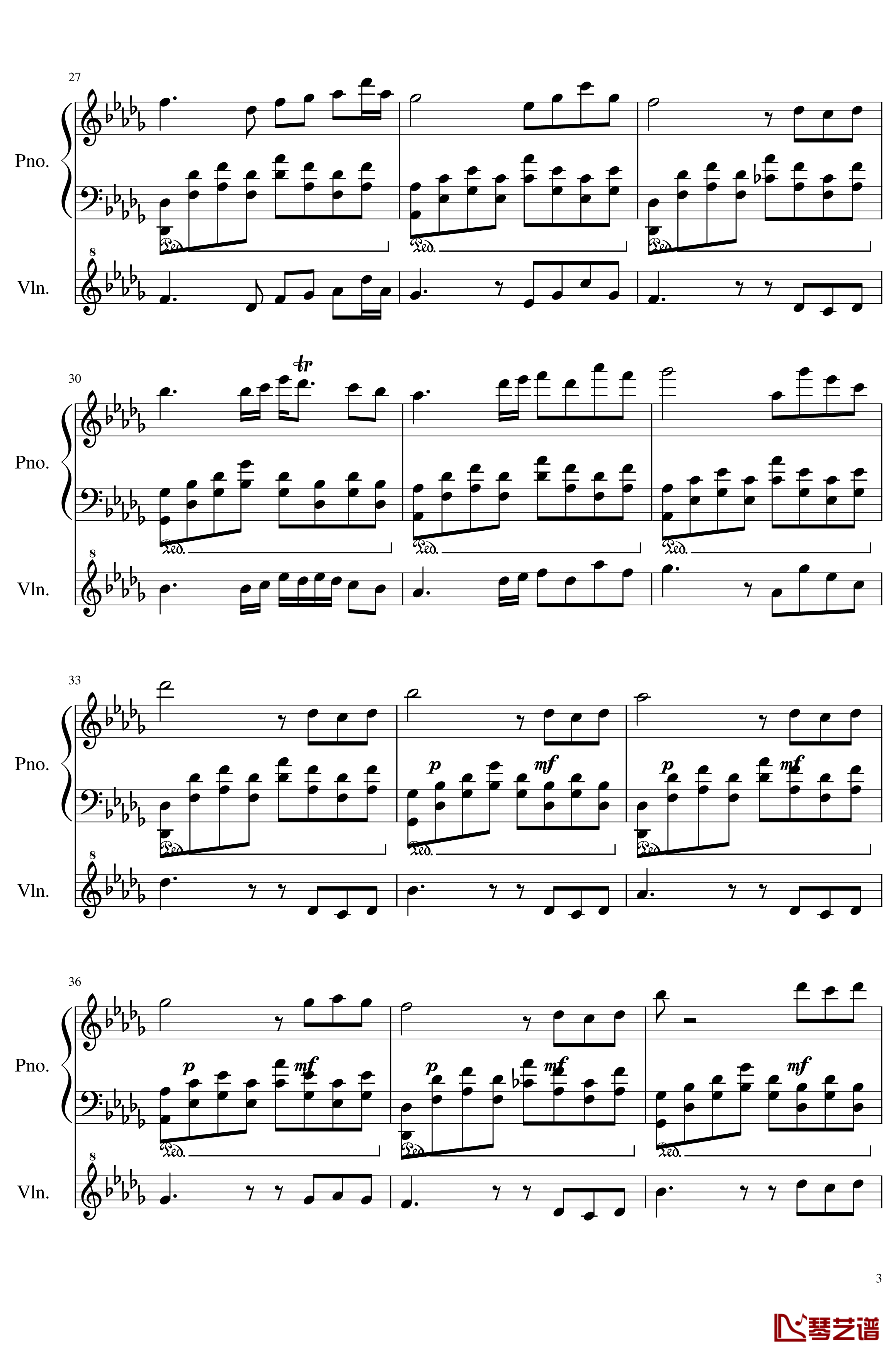 Op.1-3钢琴谱-依依不舍-SunnyAK473