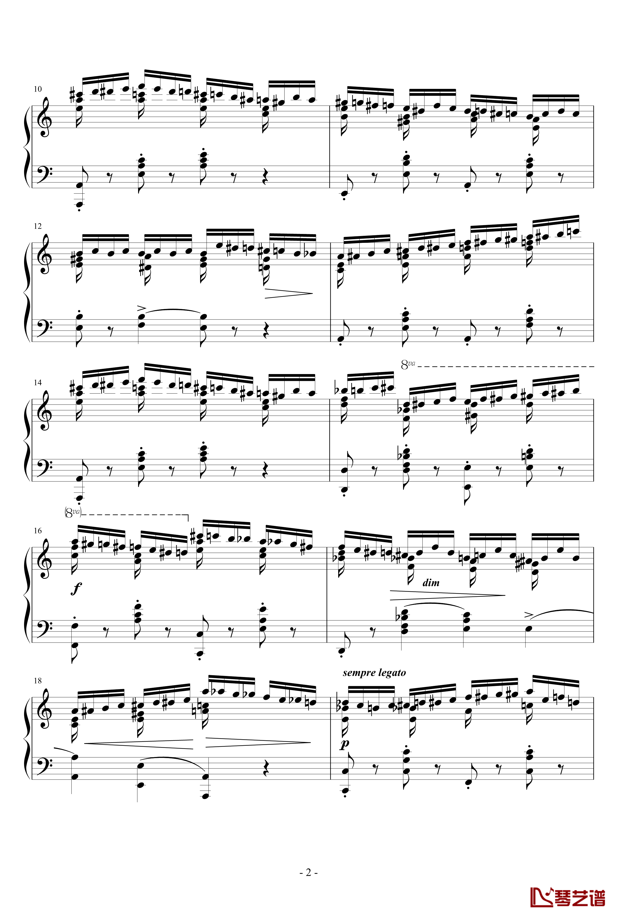 Etude OP.10 No.2钢琴谱-肖邦练习曲-chopin2
