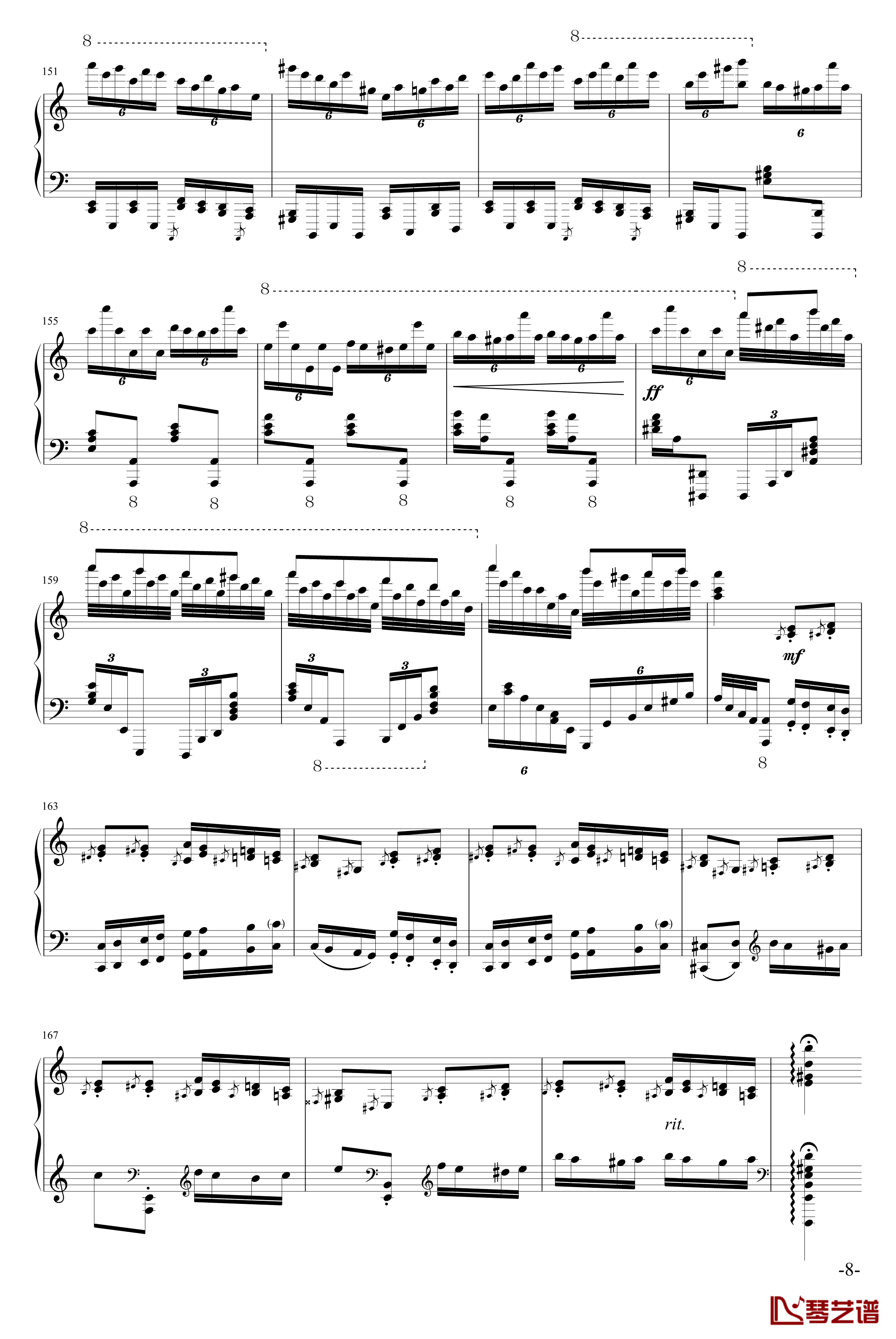 土耳其进行曲钢琴谱-改编版-莫扎特8