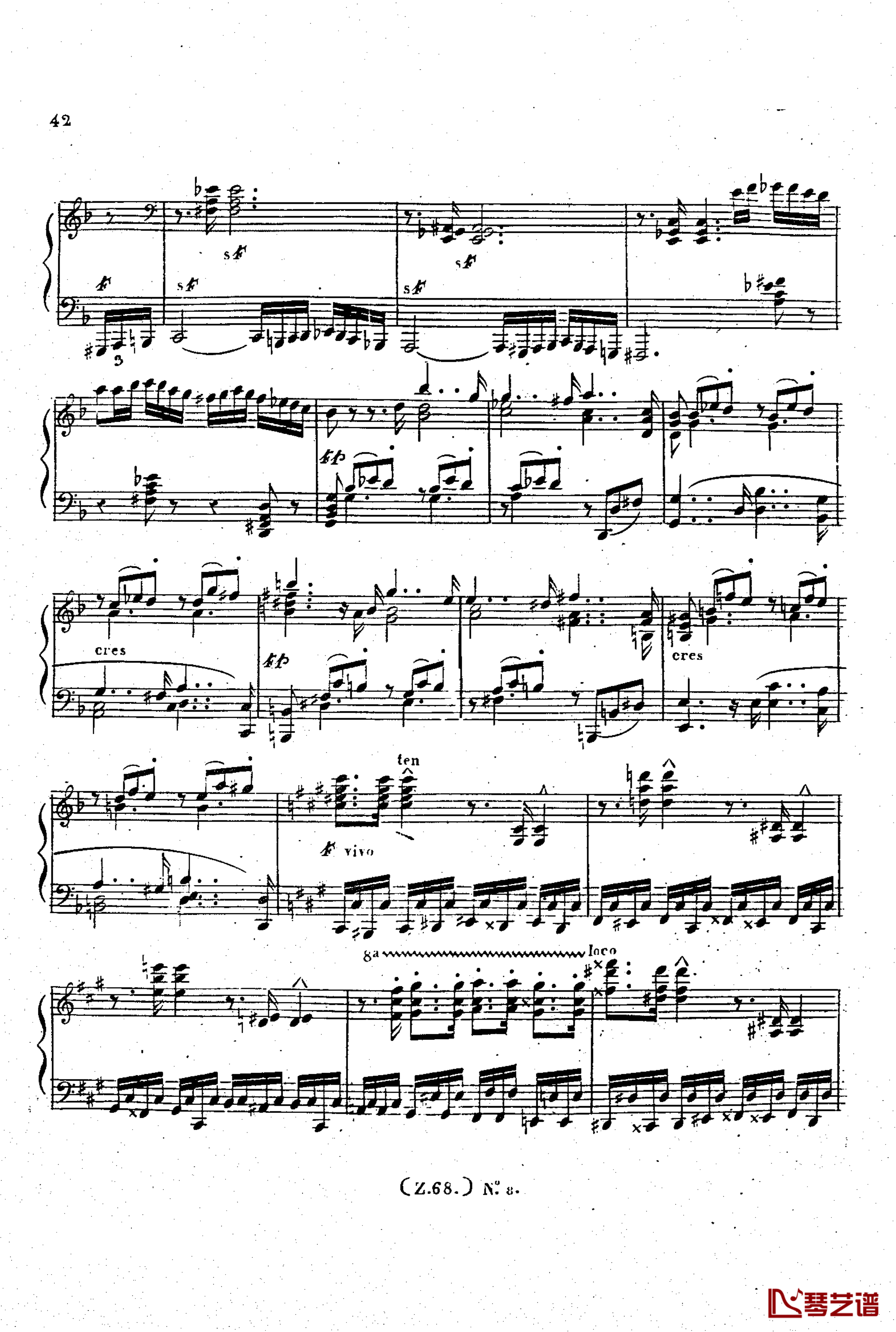  d小调第六钢琴奏鸣曲 Op.124钢琴谱-车尔尼-Czerny43