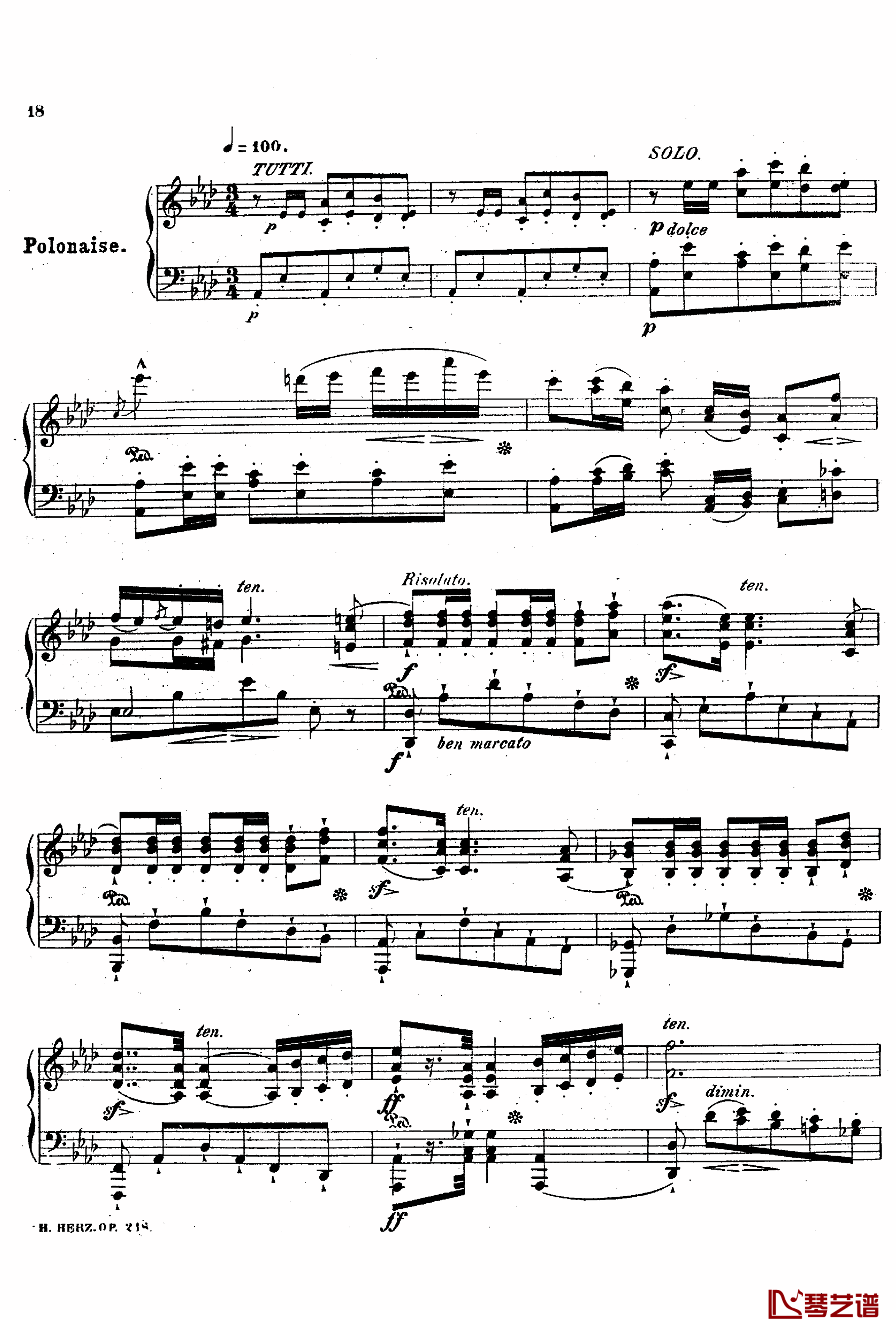降A大调第八钢琴协奏曲Op.218钢琴谱-赫尔兹17