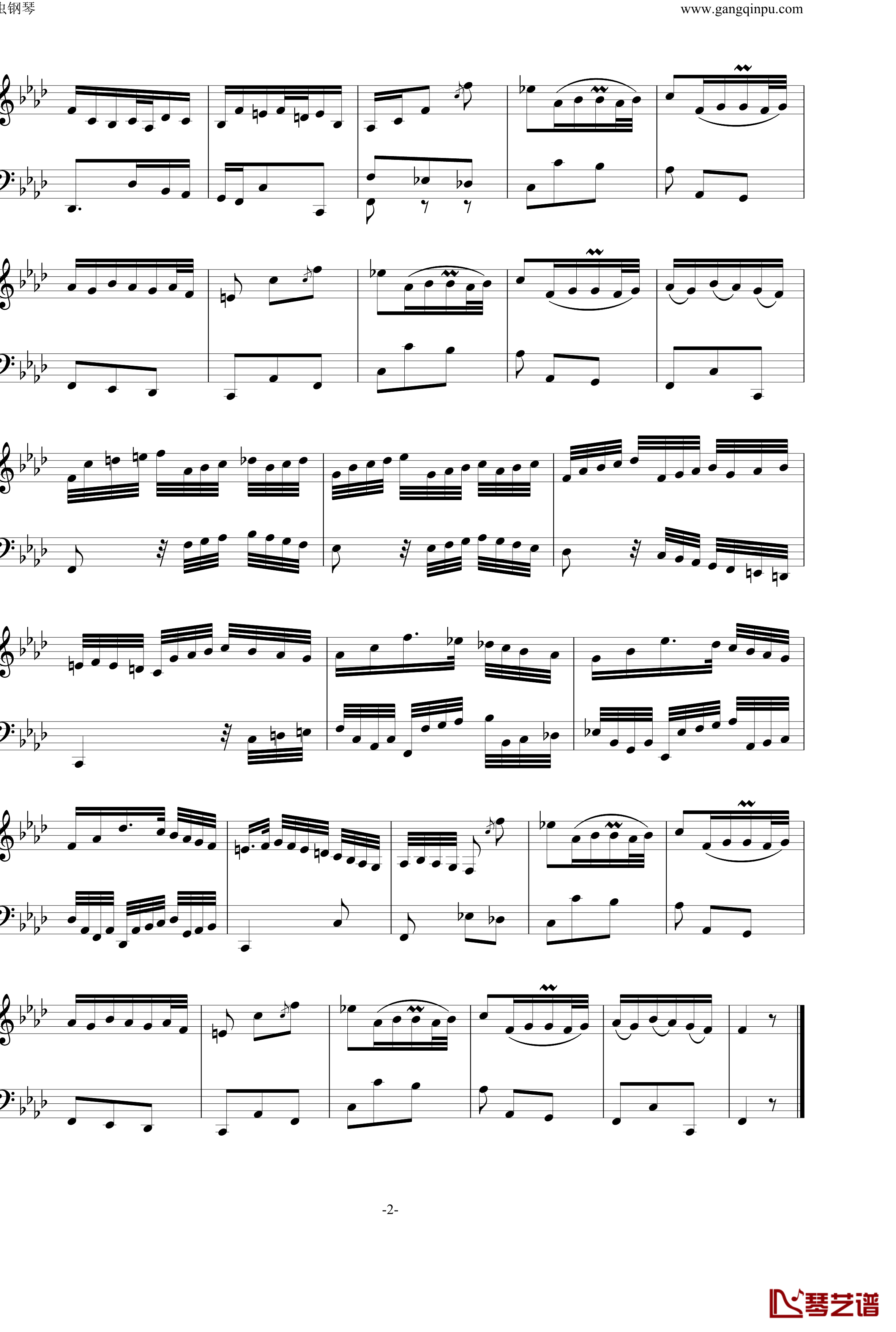 BWV823 No.1前奏曲钢琴谱-巴赫初级钢琴曲集最后一首-P.E.Bach2