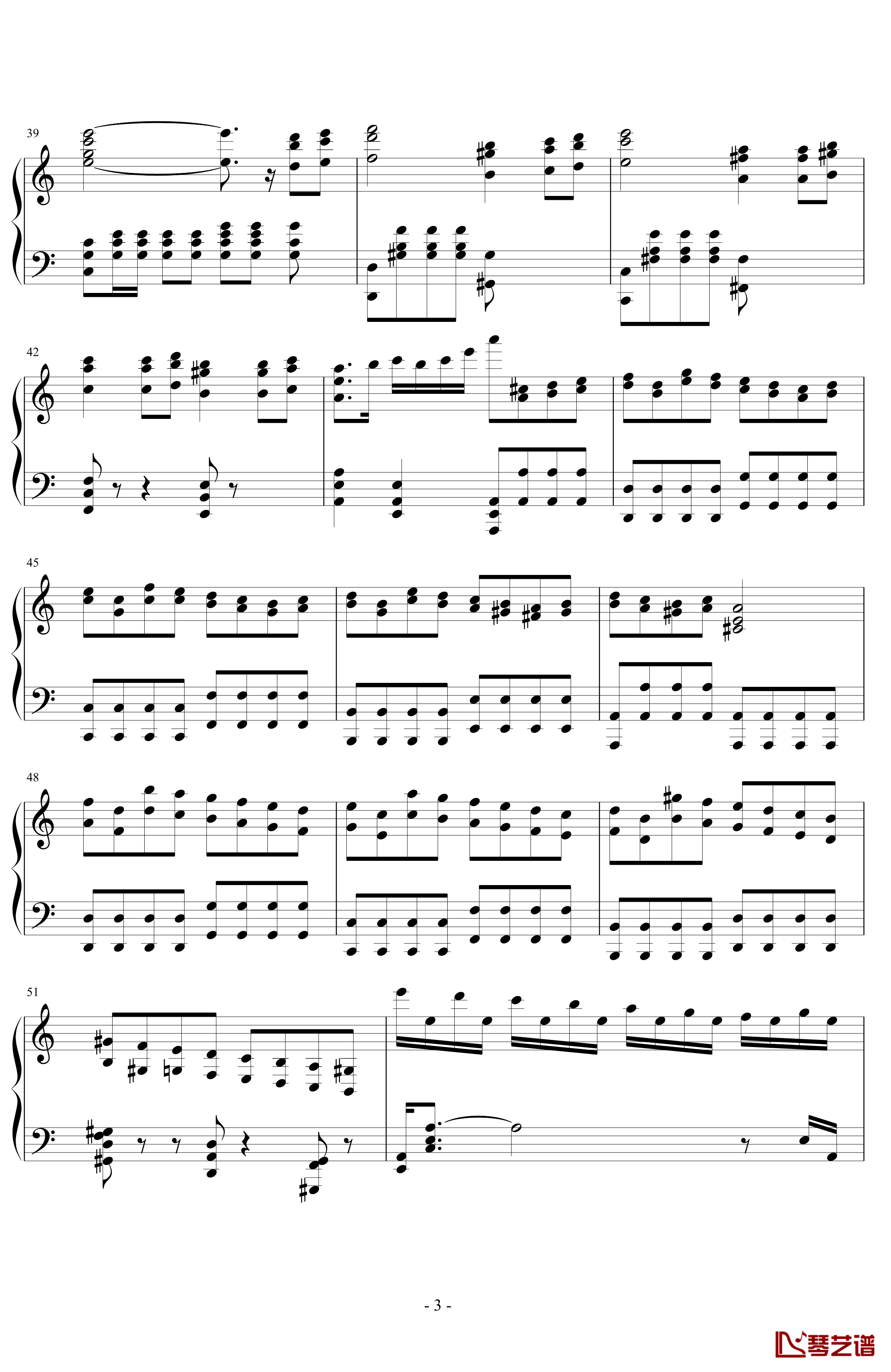 悲怆第三乐章钢琴谱-贝多芬3
