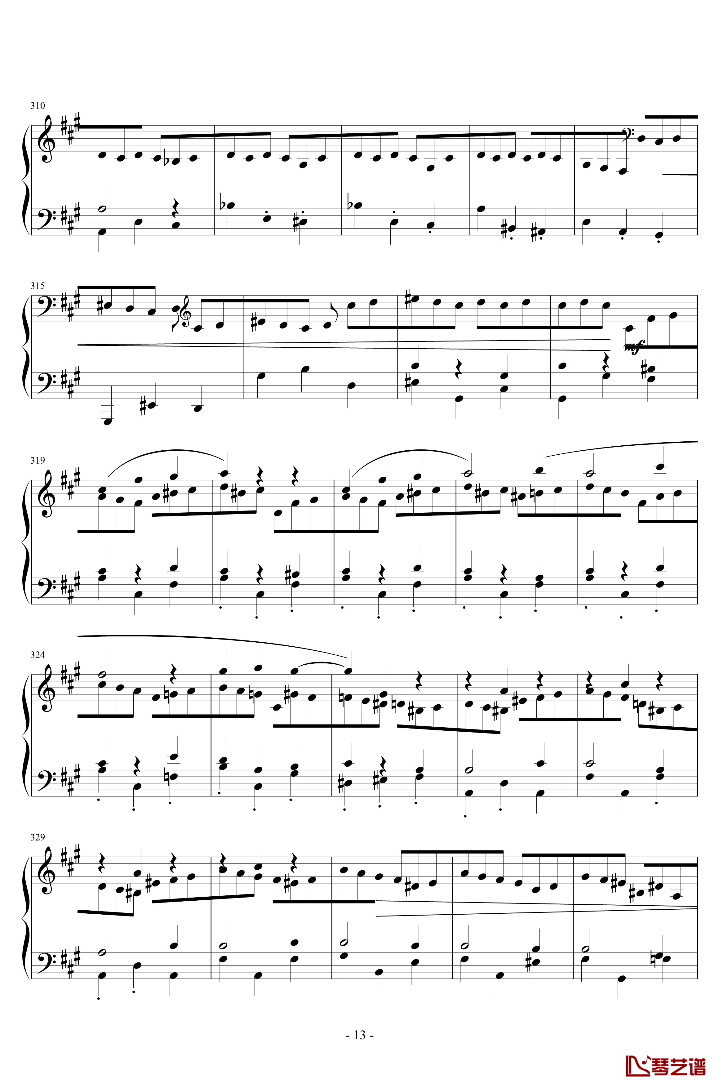 第三乐章钢琴谱-A大调奏鸣曲-清代皇帝13