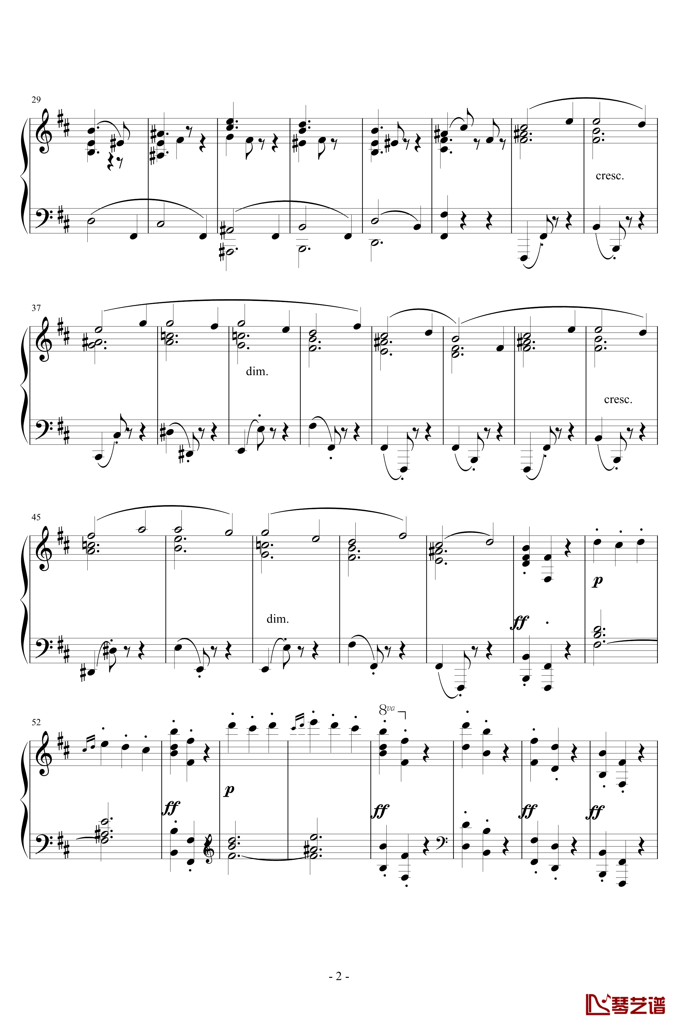 b小调第九钢琴奏鸣曲钢琴谱-Op.145第二乐章-谐谑曲-车尔尼-Czerny2