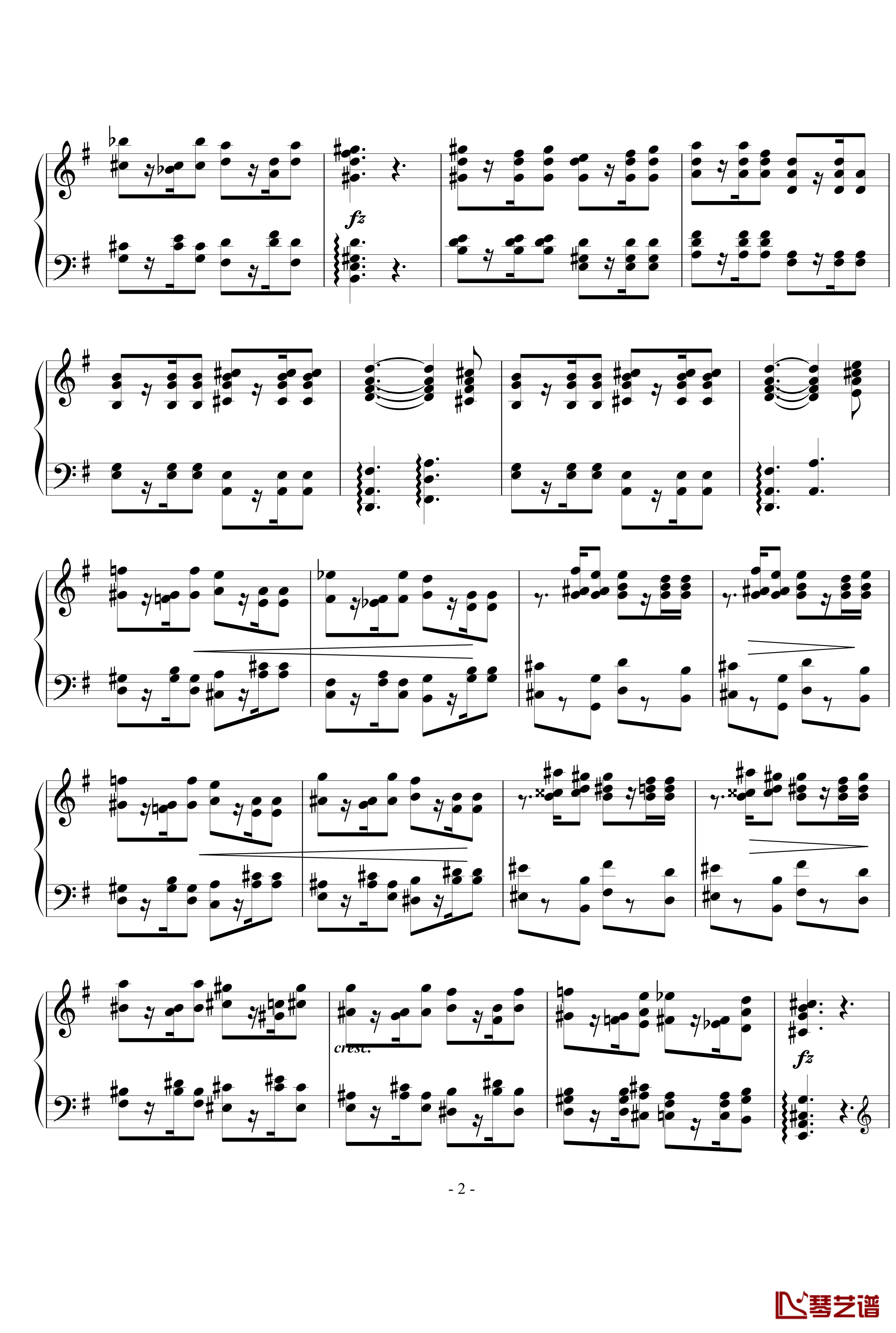 游戏钢琴谱-西贝柳斯2