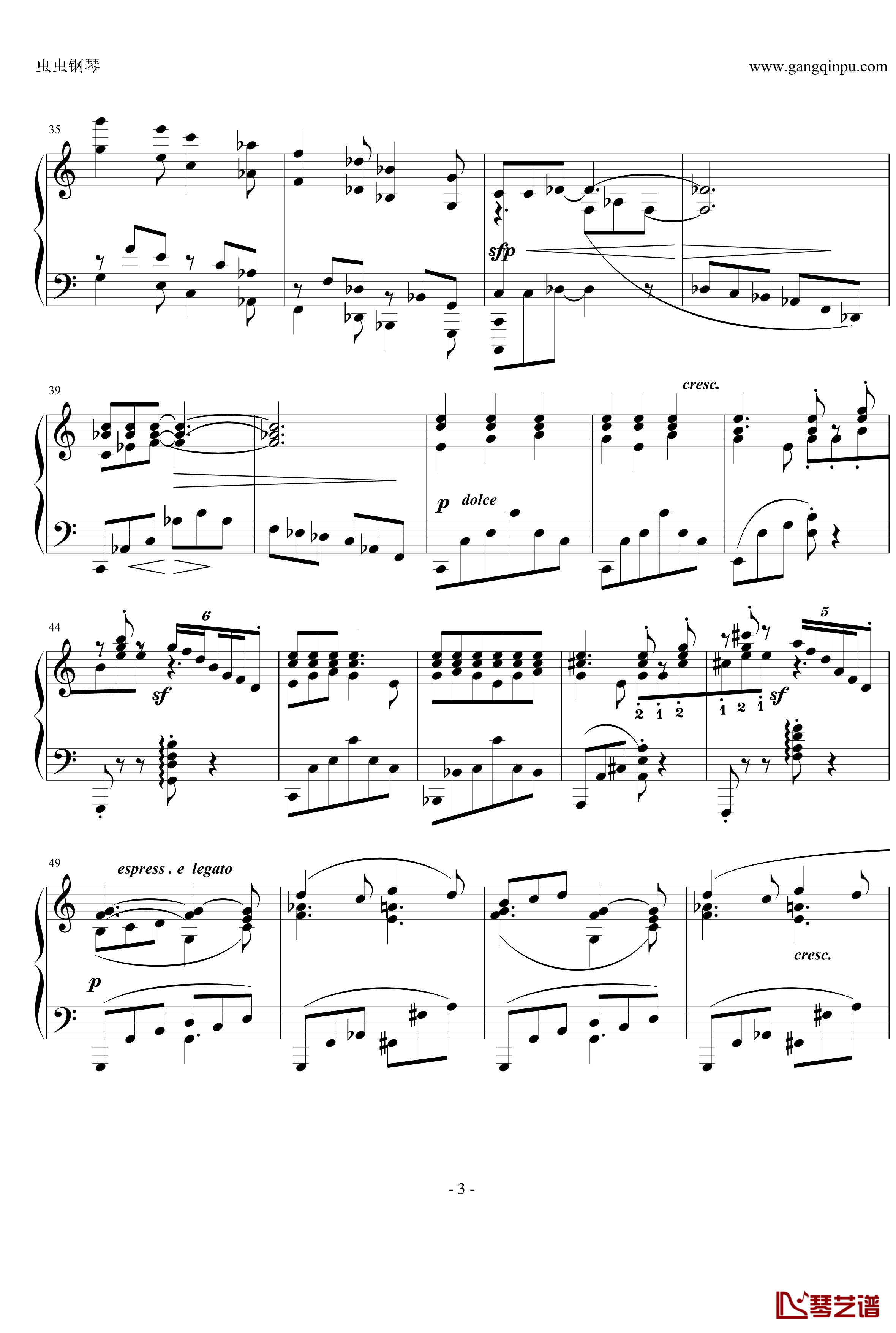 间奏曲钢琴谱-Op.119  No.3-勃拉姆斯-Brahms3