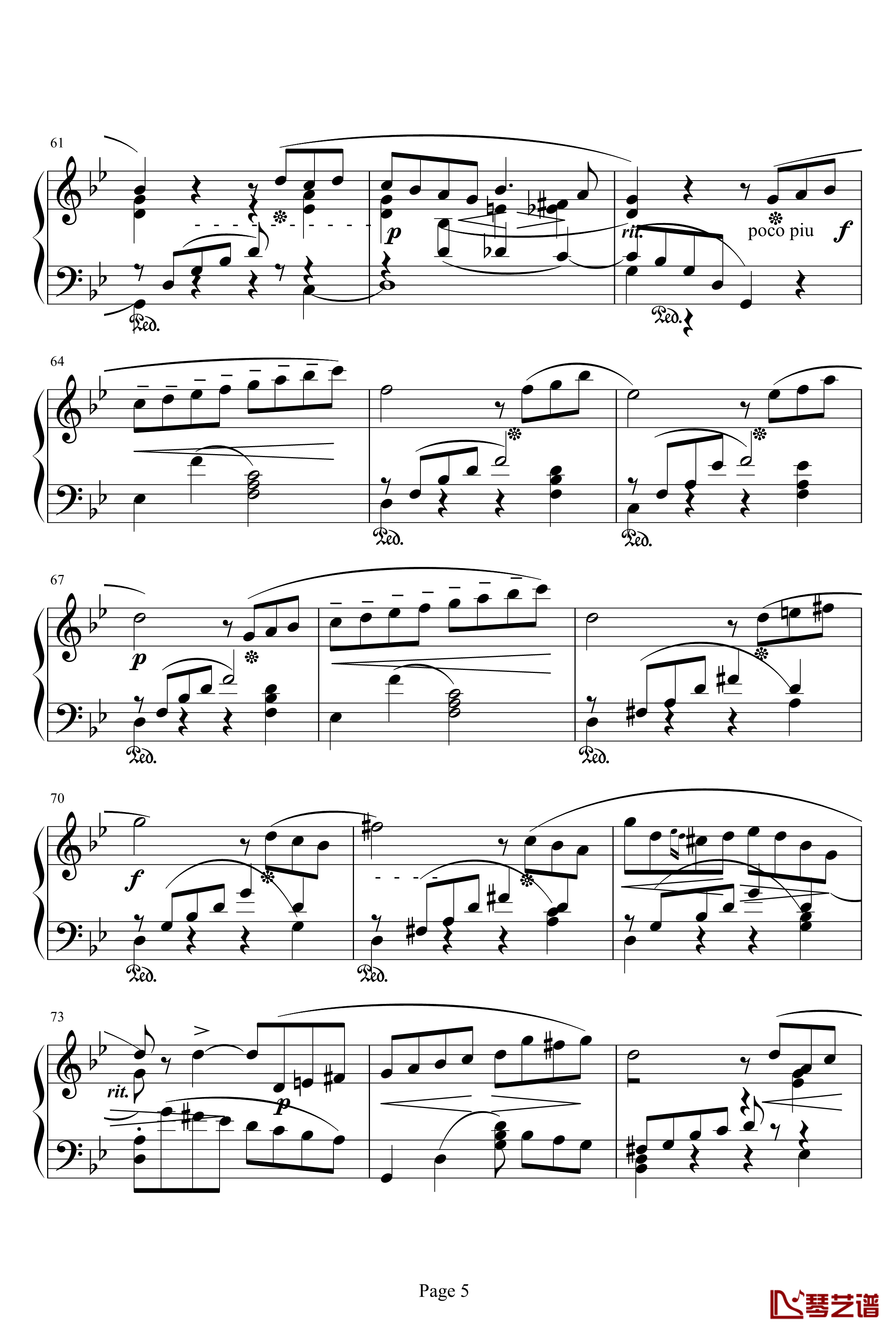 六月船歌钢琴谱-柴科夫斯基-Peter Ilyich Tchaikovsky5