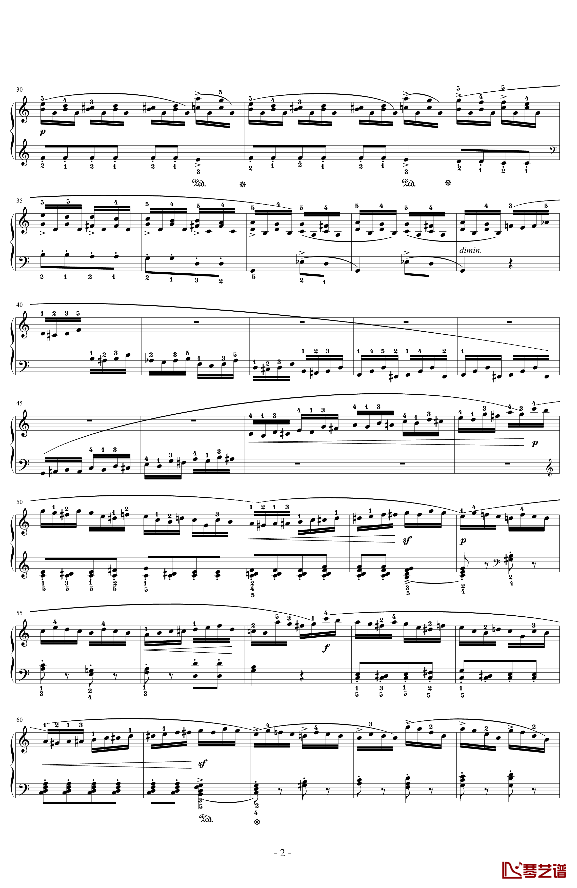 C大调第一钢琴奏鸣曲钢琴谱 Op.24 第四乐章 无穷动-韦伯2